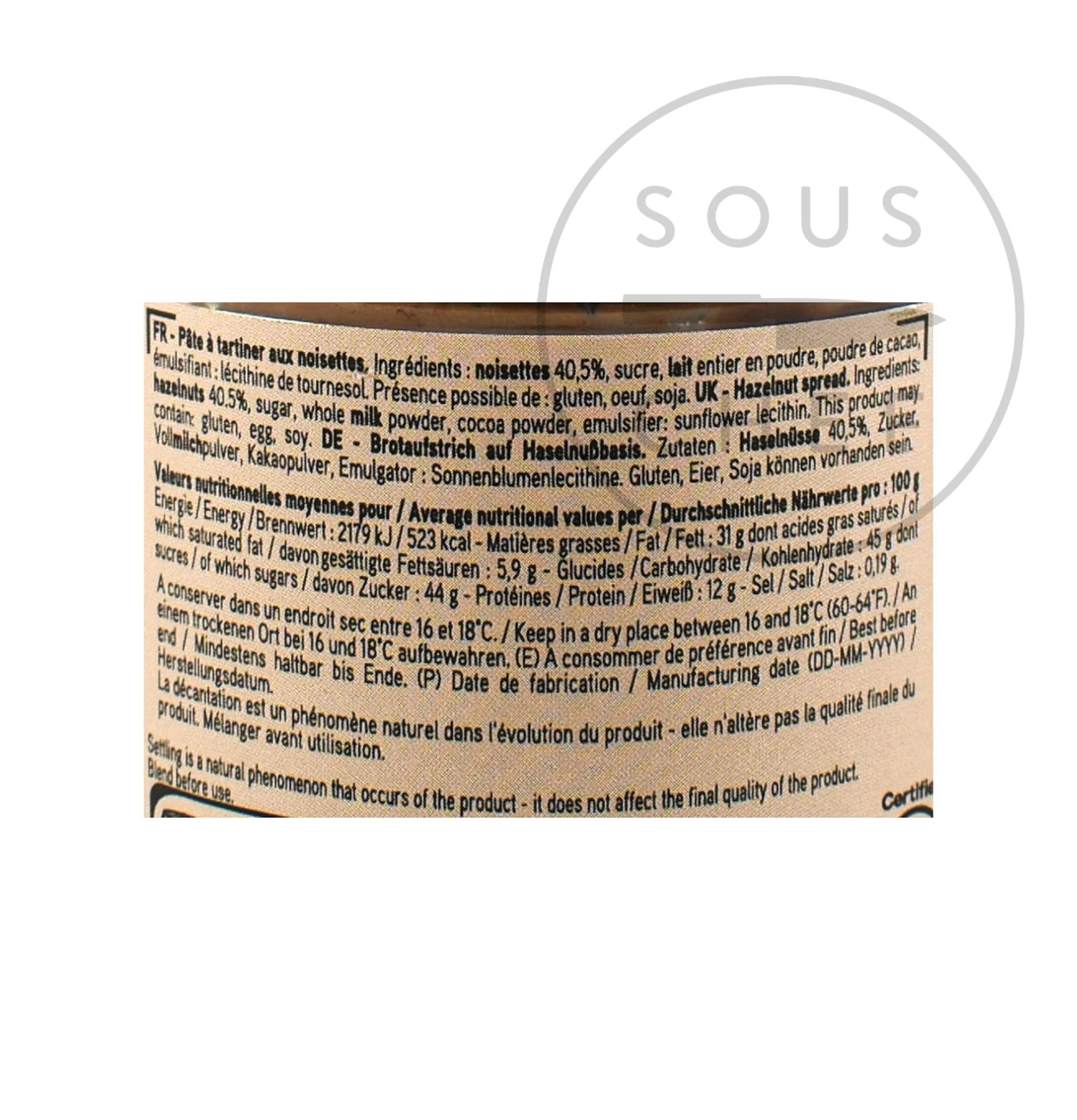 Valrhona Chocolate Hazelnut 40% Spread, 280g 2 Valrhona Chocolate Hazelnut 40% Spread, 280g - Image 2