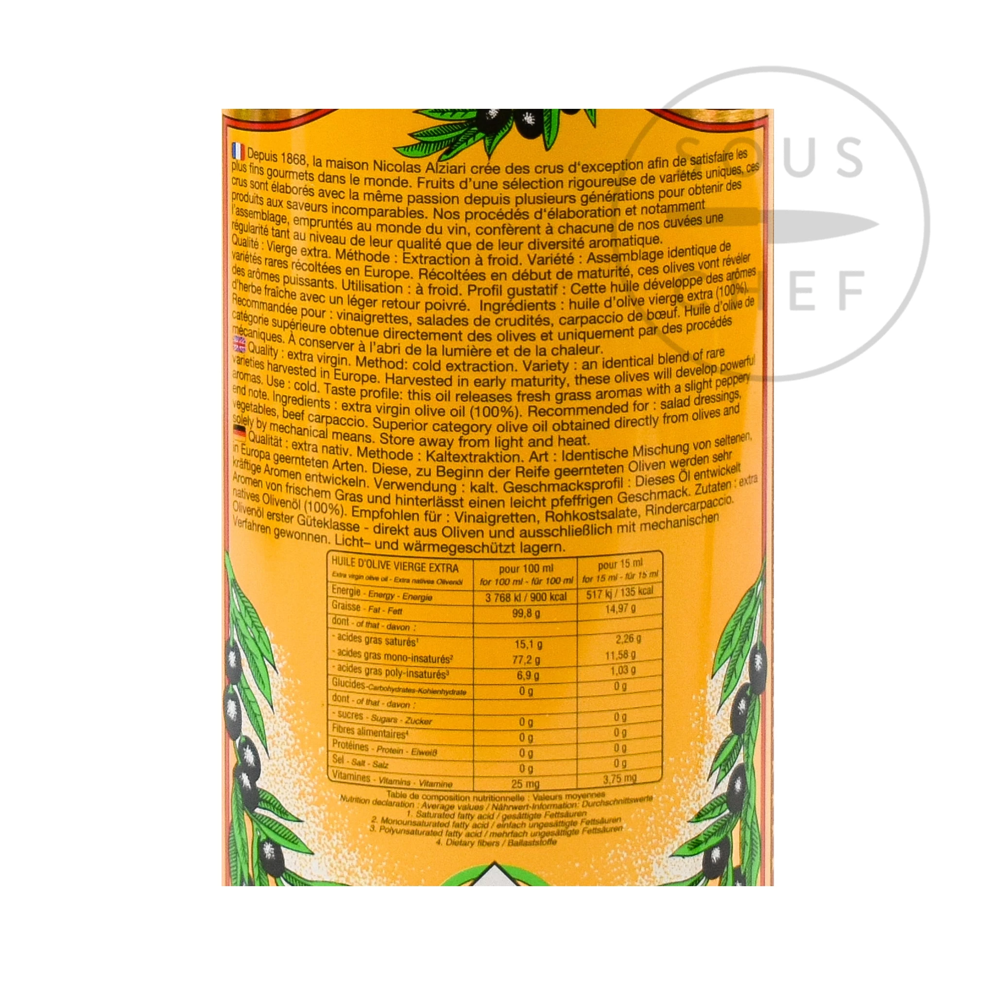 Nicolas Alziari Provence Fruity & Intense Olive Oil 500ml 4 Nicolas Alziari Provence Fruity & Intense Olive Oil 500ml - Image 4