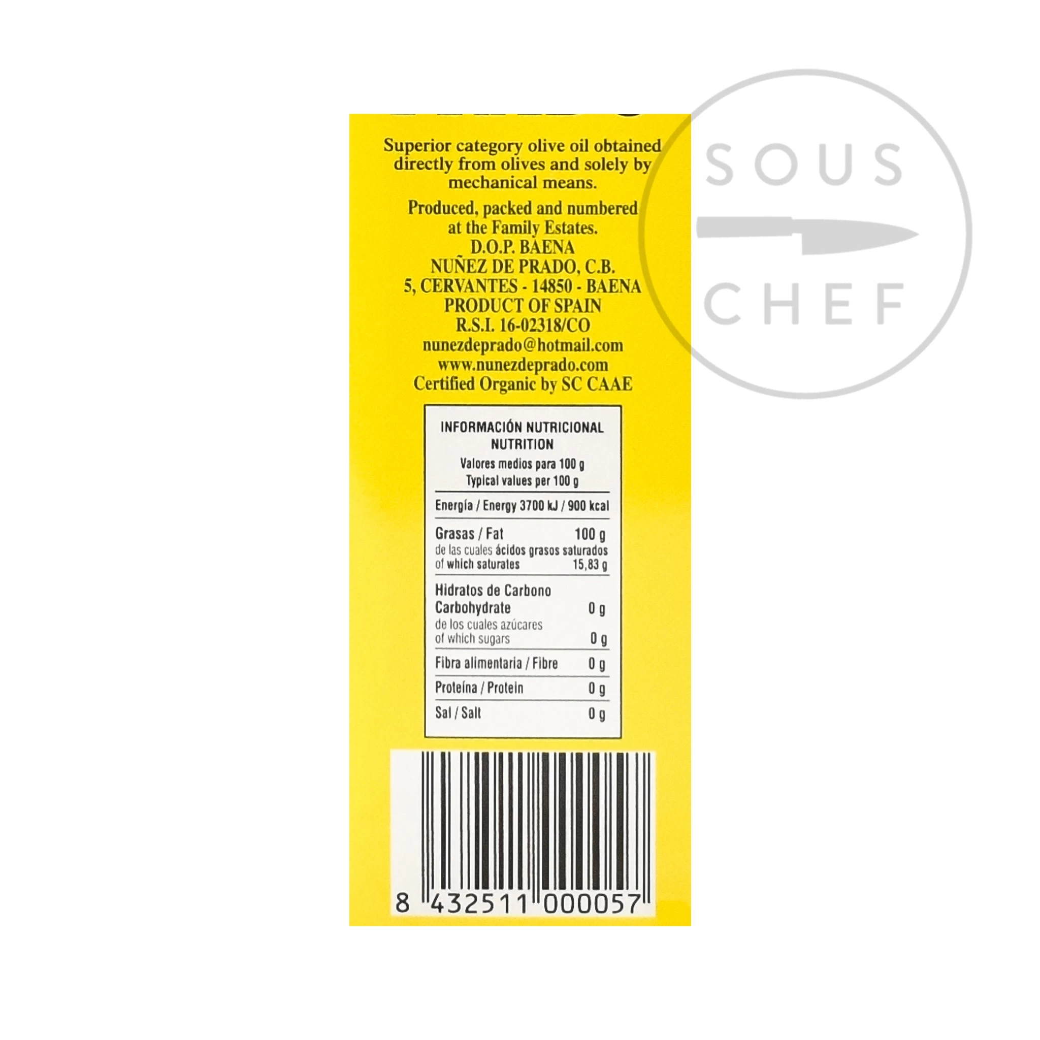 Nunez De Prado Organic Extra Virgin Olive Oil DOP 1 Litre 3 Nunez De Prado Organic Extra Virgin Olive Oil DOP 1 Litre - Image 3