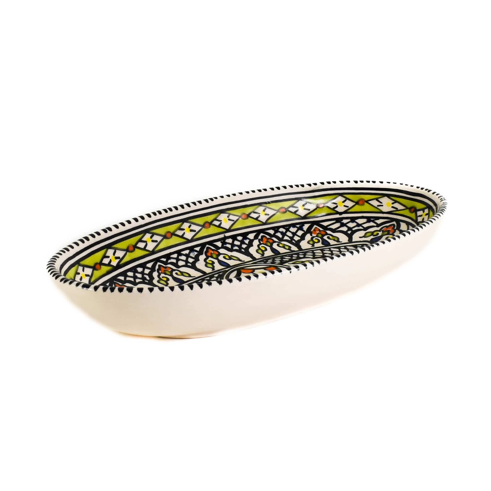 Azraq Patterned Oval Serving Dish 30cm 2 Azraq Patterned Oval Serving Dish 30cm - Image 2