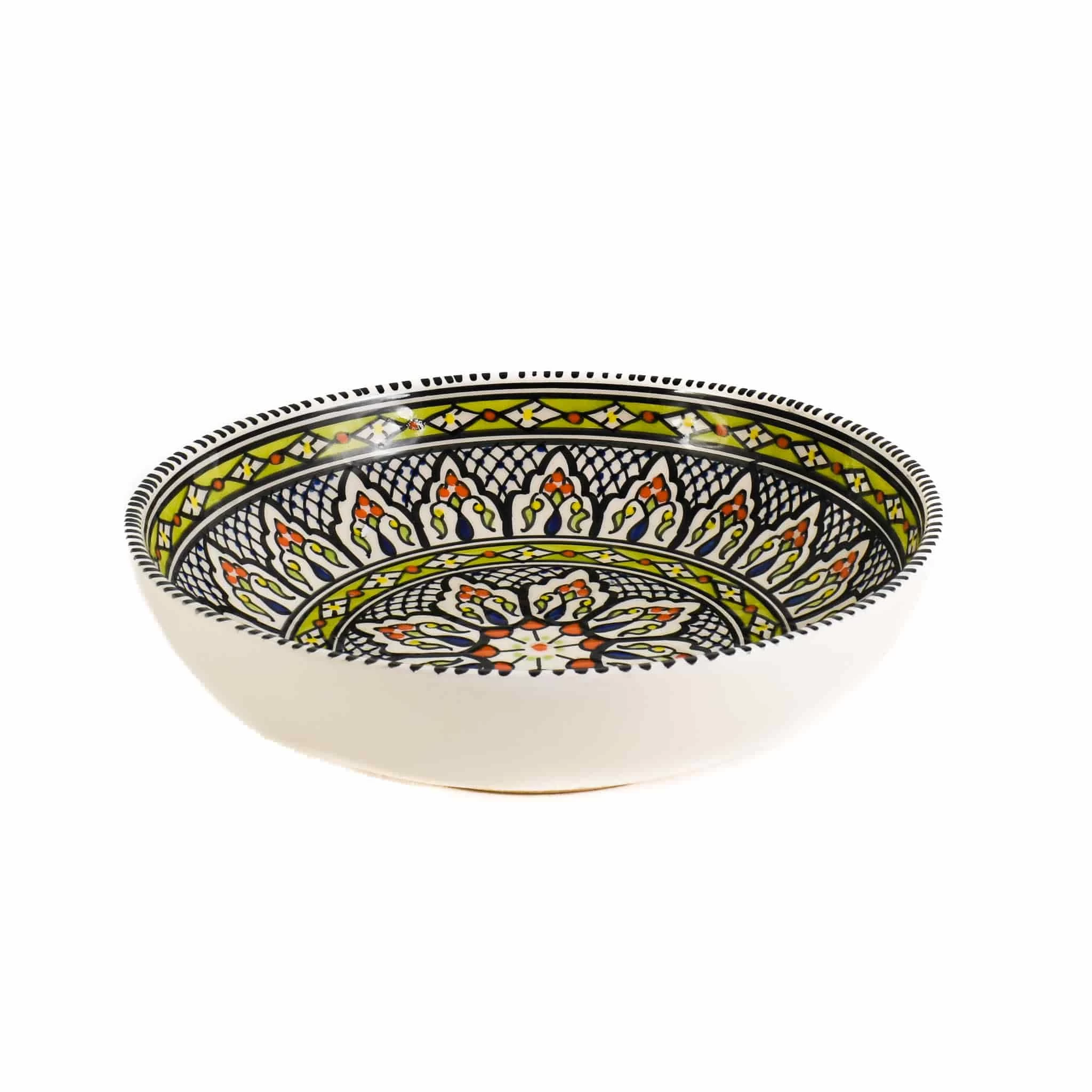 Azraq Patterned Shallow Serving Bowl 25cm 2 Azraq Patterned Shallow Serving Bowl 25cm - Image 2