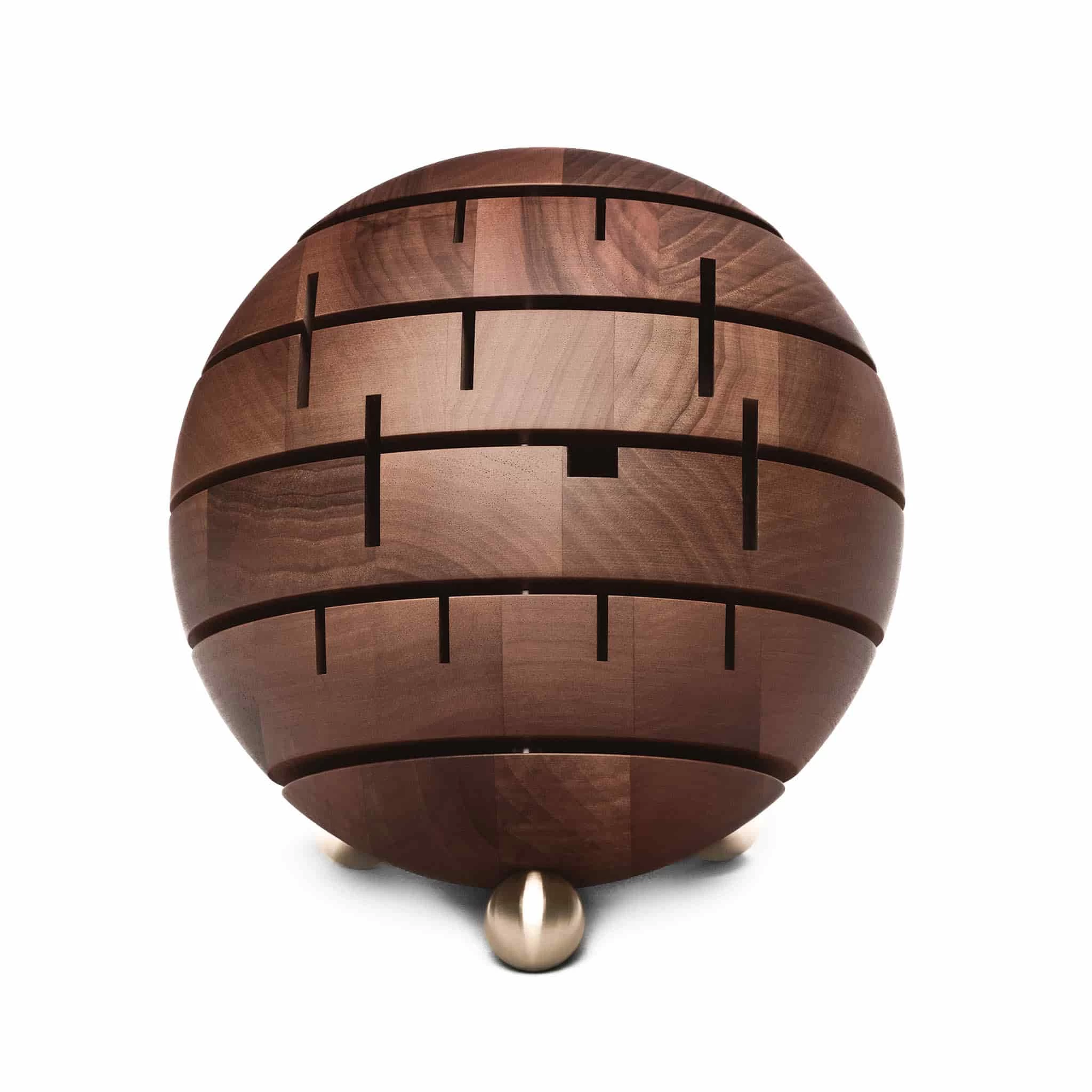 Breka Premium Walnut Knife Block, Brass Feet 1 Breka Premium Walnut Knife Block, Brass Feet