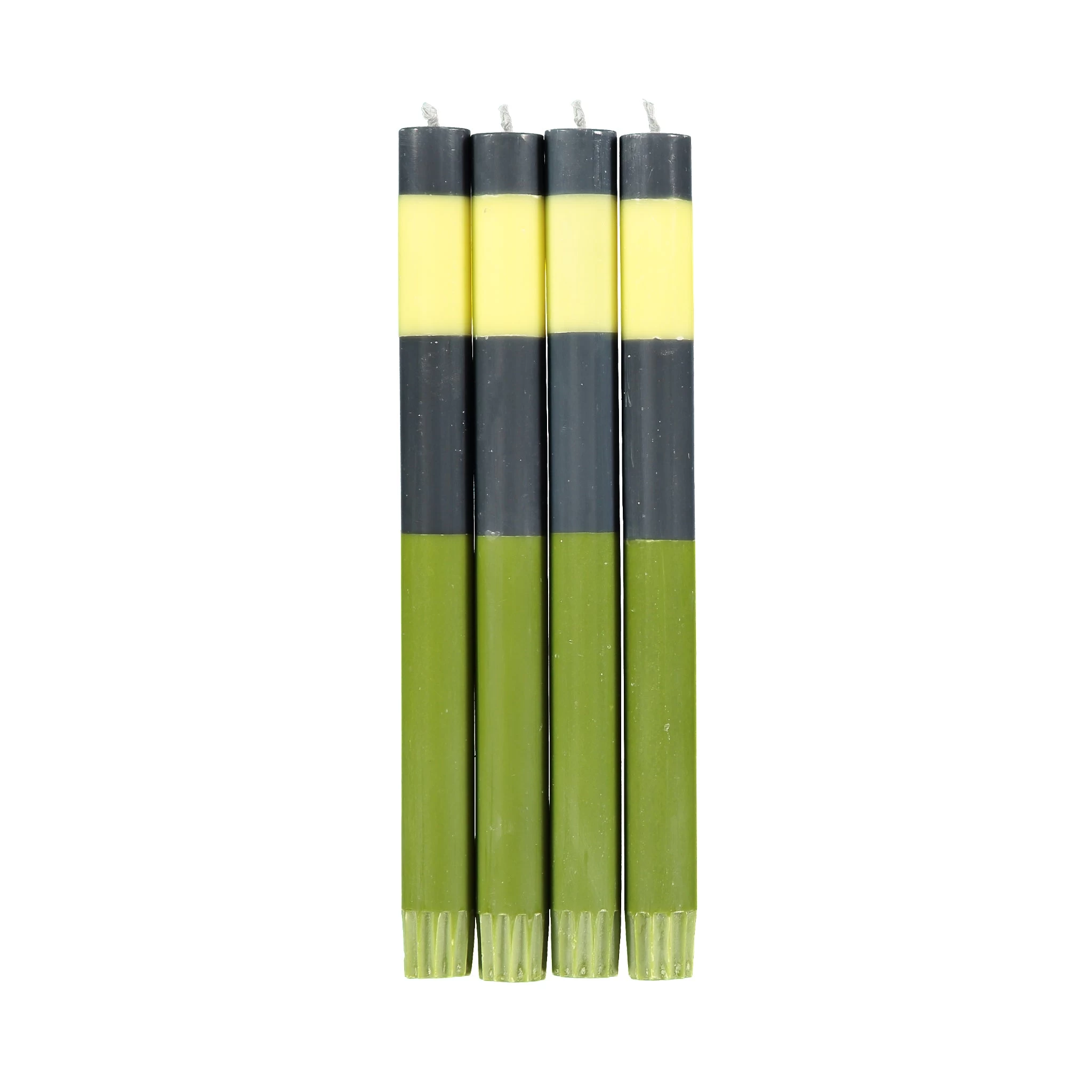 Set Of 4 Striped Colourblock Dinner Candles 1 Set Of 4 Striped Colourblock Dinner Candles