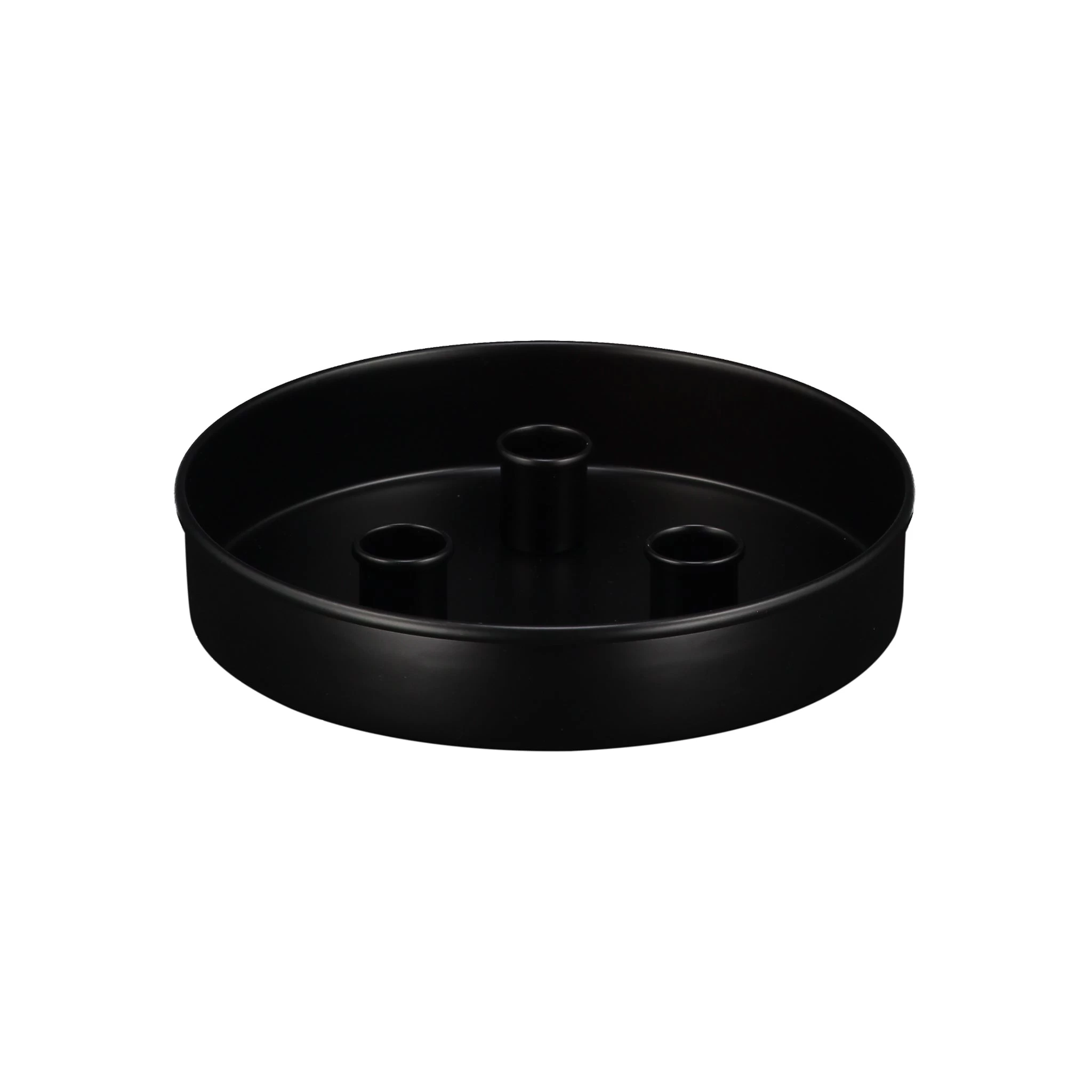 Metal Candle Platter Small Round In Black 2 Metal Candle Platter Small Round In Black - Image 2