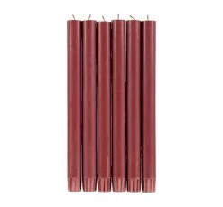 Set Of 6 Red Dinner Candles