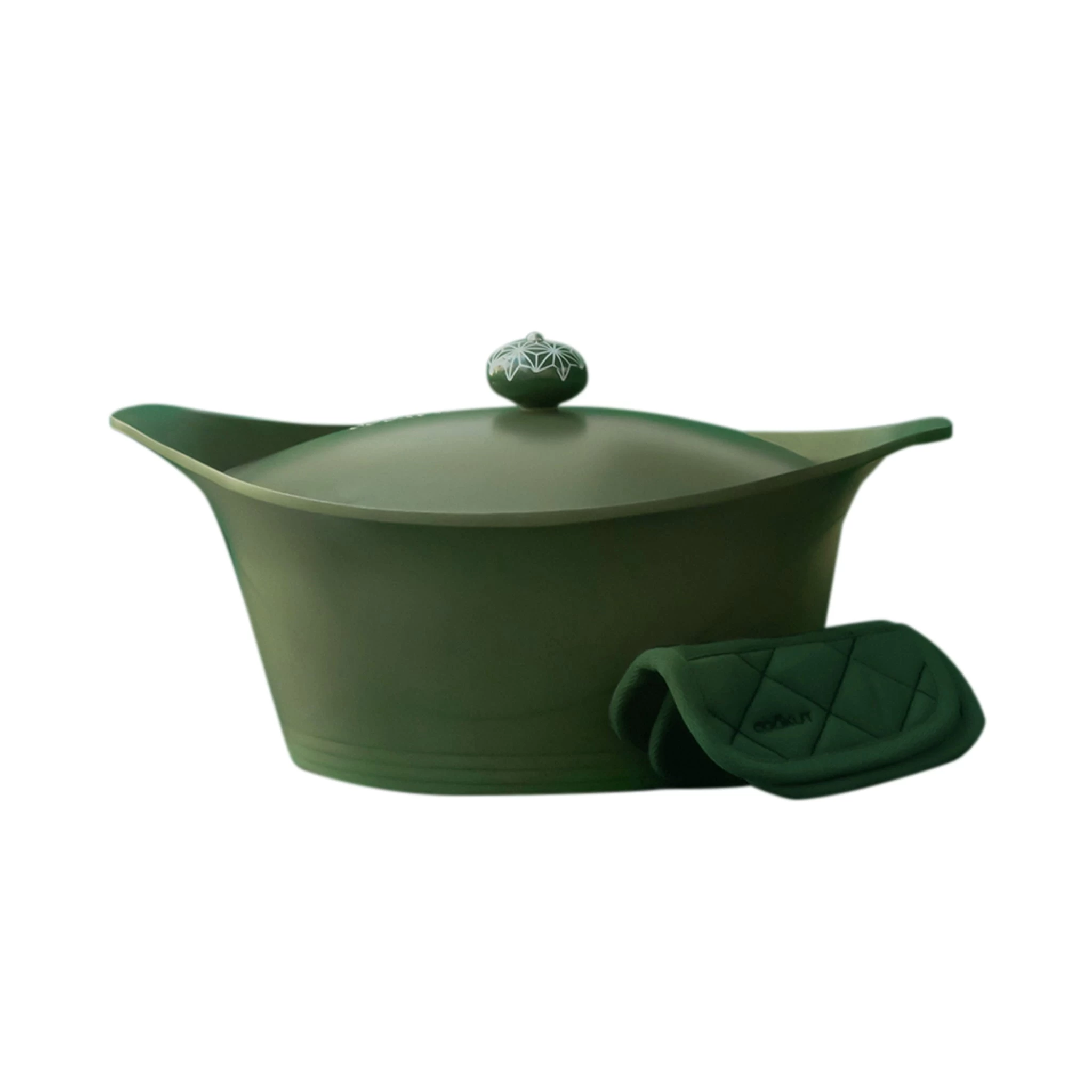 Cookut Multifunction Dutch Oven With Pot Holders, Green 1 Cookut Multifunction Dutch Oven With Pot Holders, Green