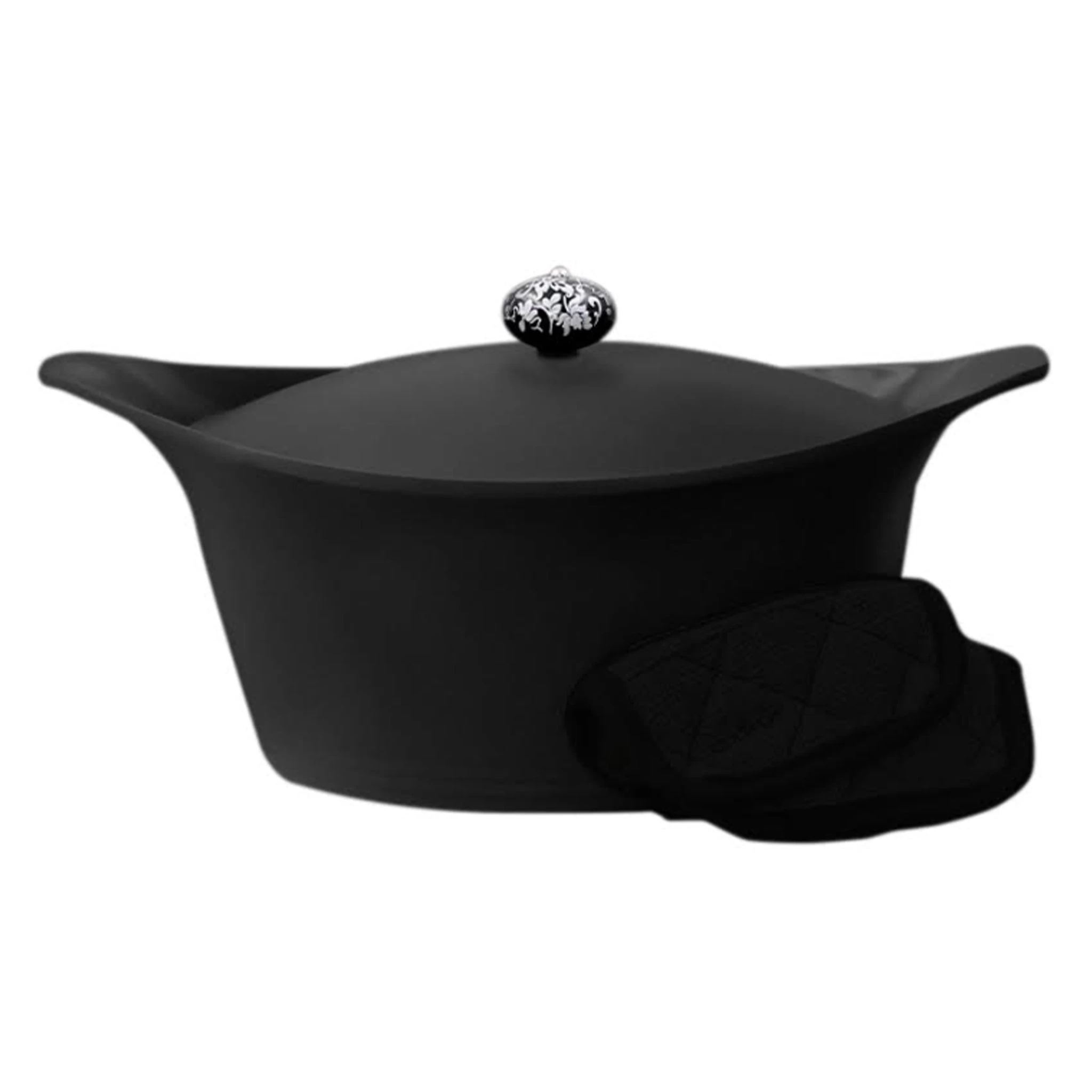Cookut Multifunction Dutch Oven With Pot Holders, Black 1 Cookut Multifunction Dutch Oven With Pot Holders, Black