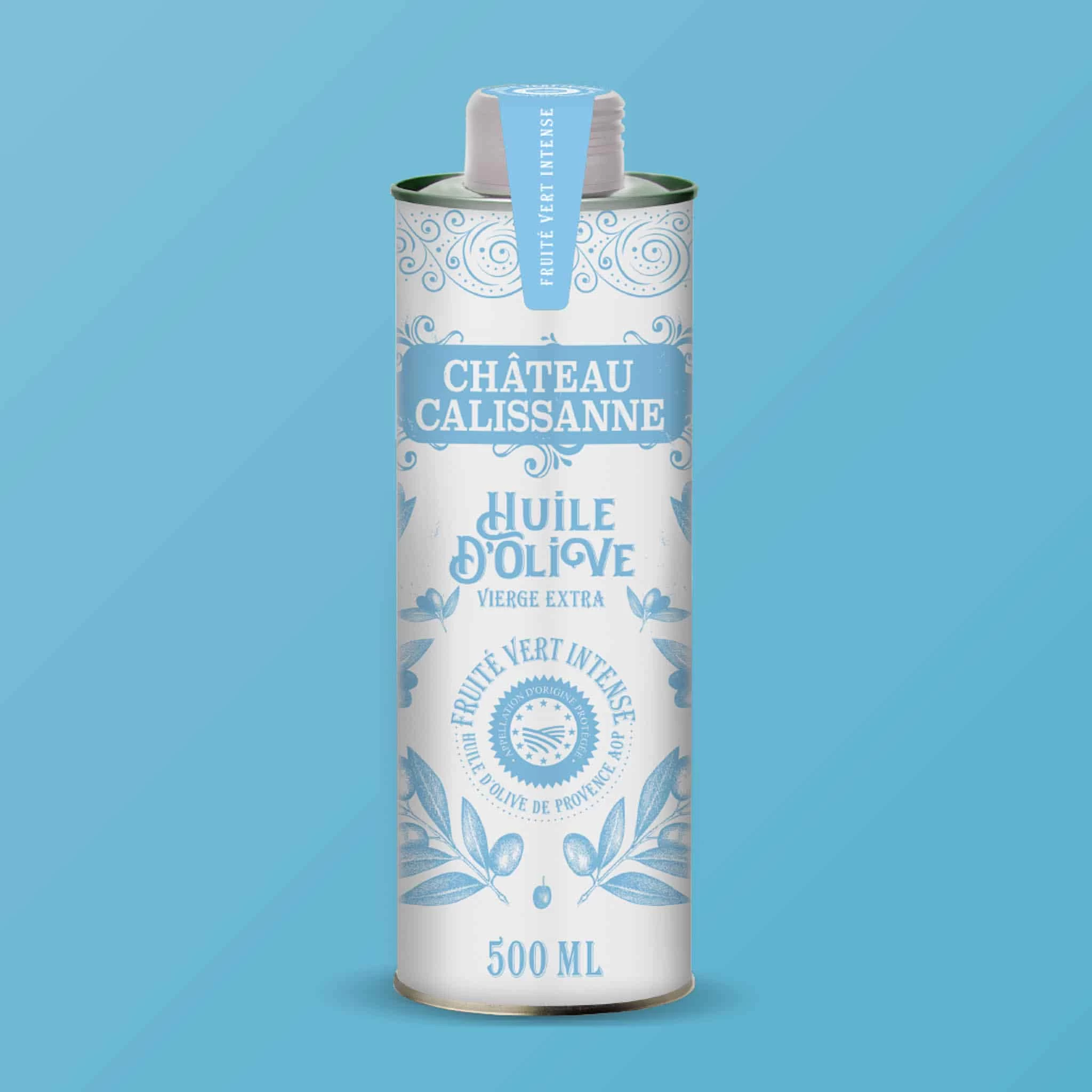 Chateau Calissanne Green Fruity Extra Virgin Olive Oil In Blue Tin, 500ml 3 Chateau Calissanne Green Fruity Extra Virgin Olive Oil In Blue Tin, 500ml - Image 3