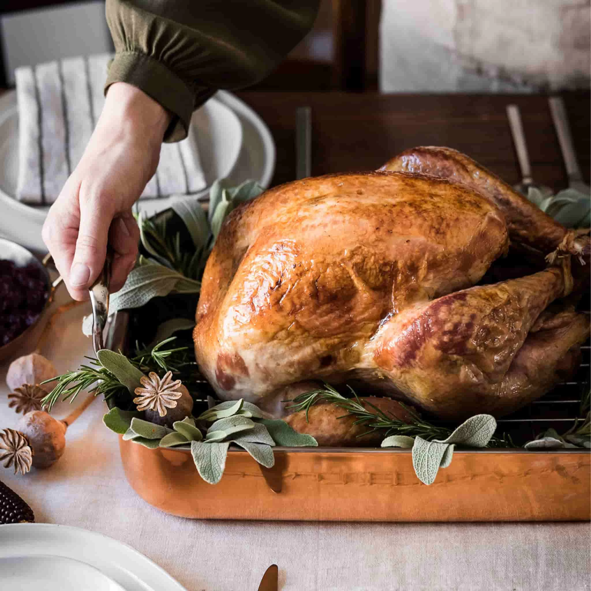 De Buyer Copper & Stainless Steel Roasting Tin 35cm X 25cm 2 De Buyer Copper & Stainless Steel Roasting Tin 35cm X 25cm - Image 2