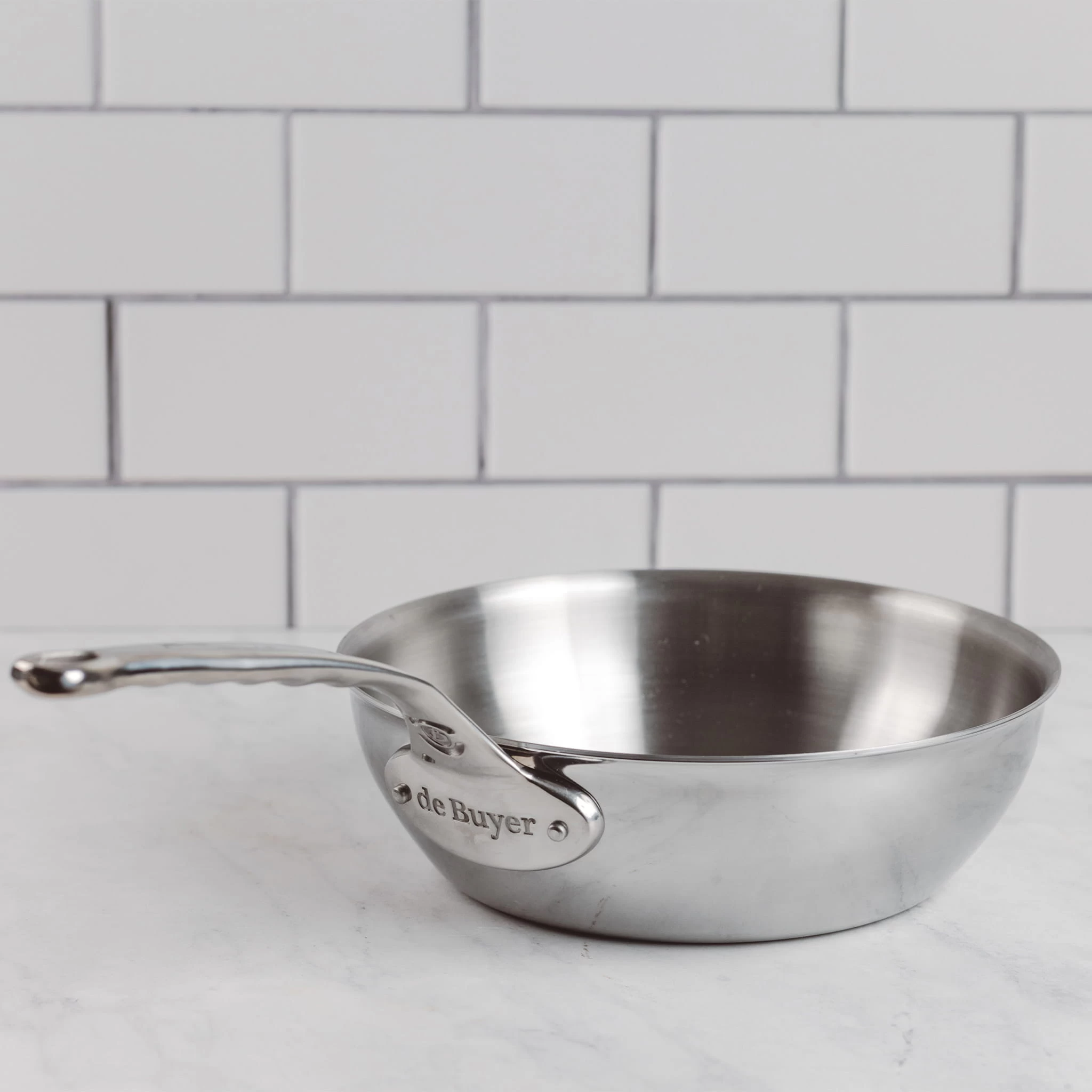 De Buyer Affinity Stainless Steel Curved Saute Pan 24cm 2 De Buyer Affinity Stainless Steel Curved Saute Pan 24cm - Image 2