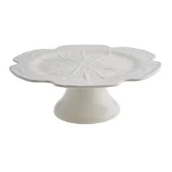 Bordallo Pinheiro White Cabbage Cake Stand 31cm