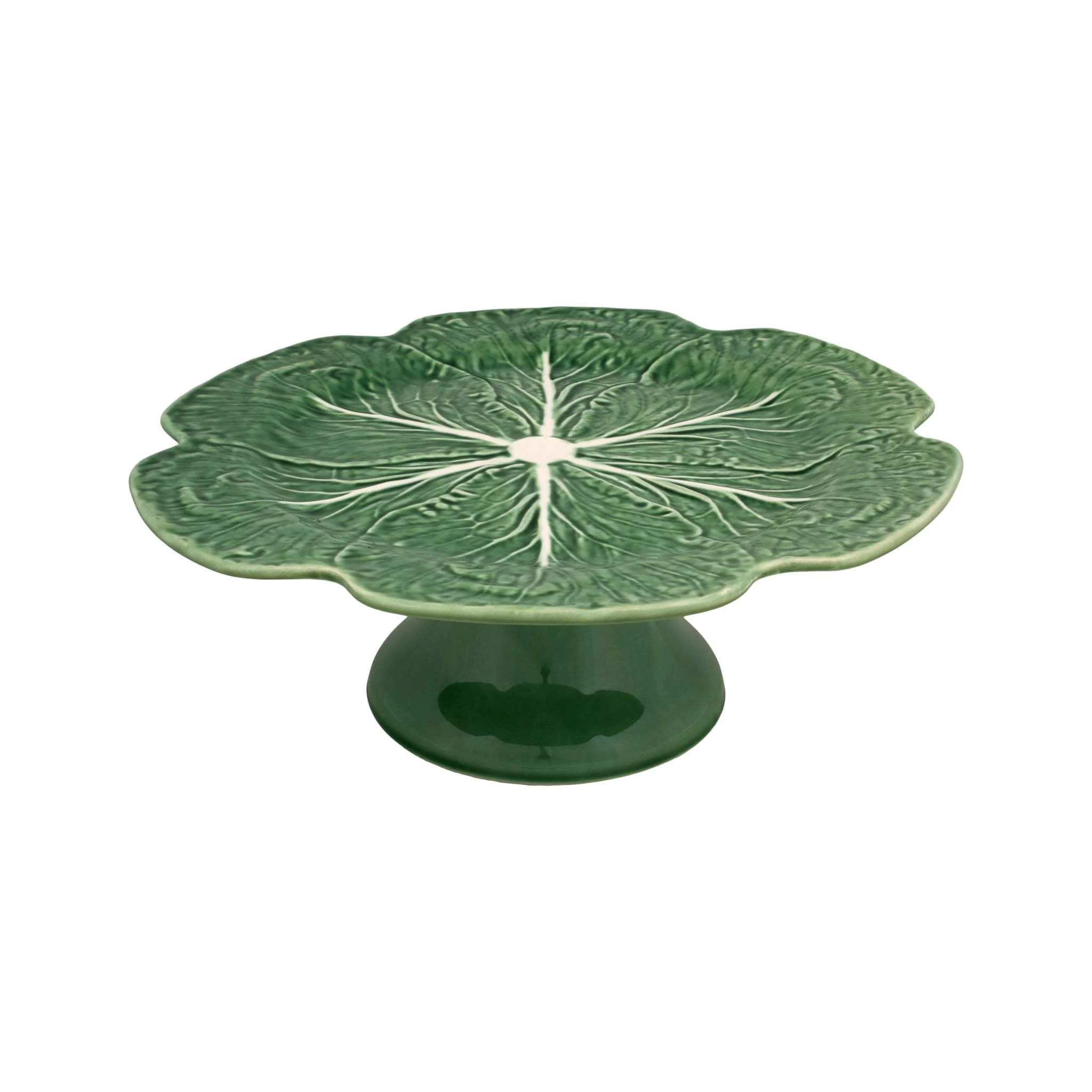 Bordallo Pinheiro Green Cabbage Cake Stand 31cm 1 Bordallo Pinheiro Green Cabbage Cake Stand 31cm
