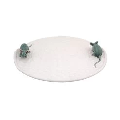 Bordallo Pinheiro White Earthenware Cheese Tray With Mouse
