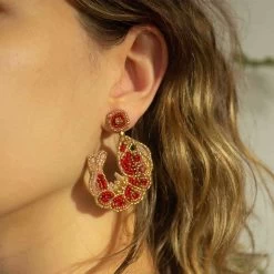 Beaded Shrimp Earrings -Sous Chef Kitchenware DJ0001BeadedShrimpEarrings2