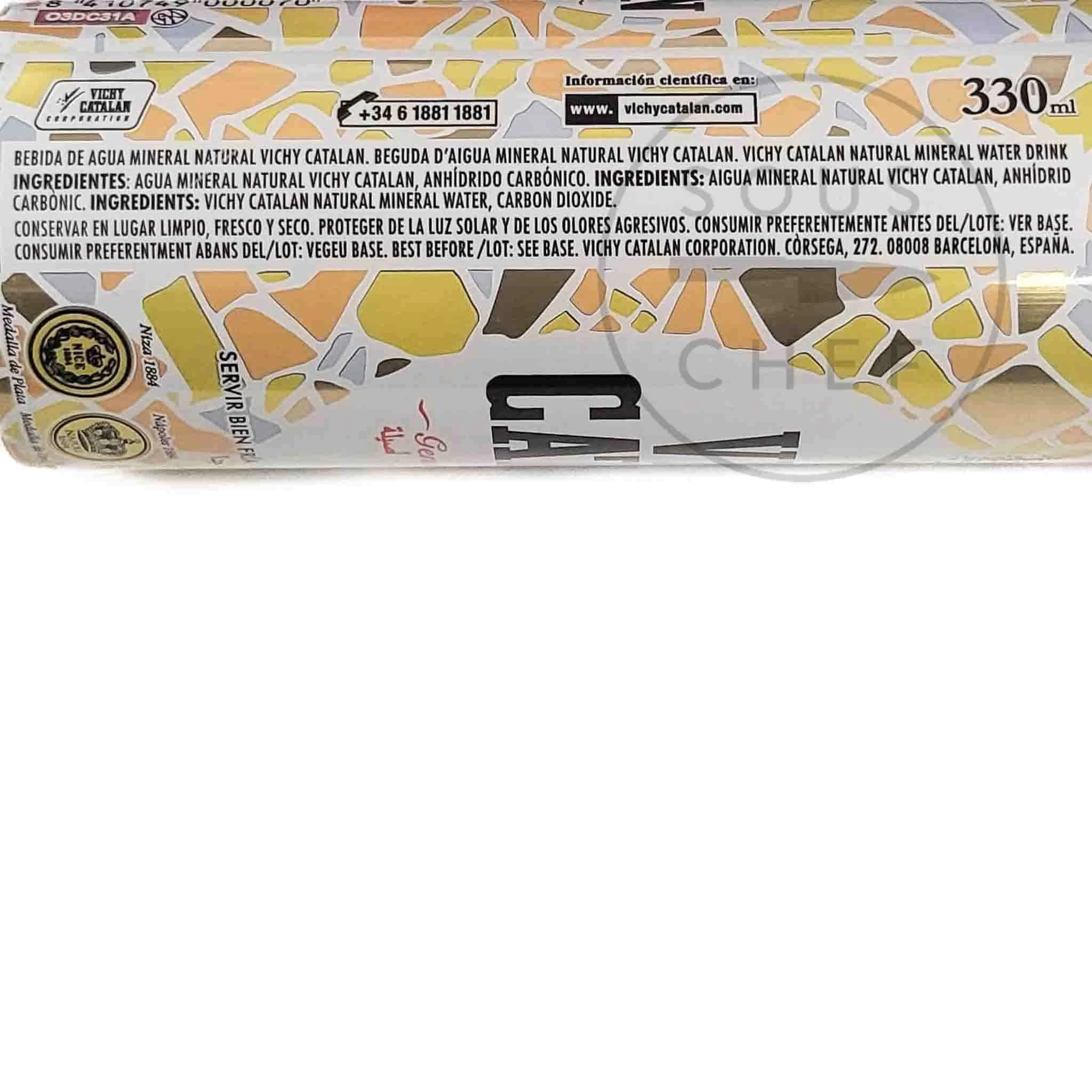 6x Vichy Catalan Sparkling Mineral Water, 330ml 3 6x Vichy Catalan Sparkling Mineral Water, 330ml - Image 3