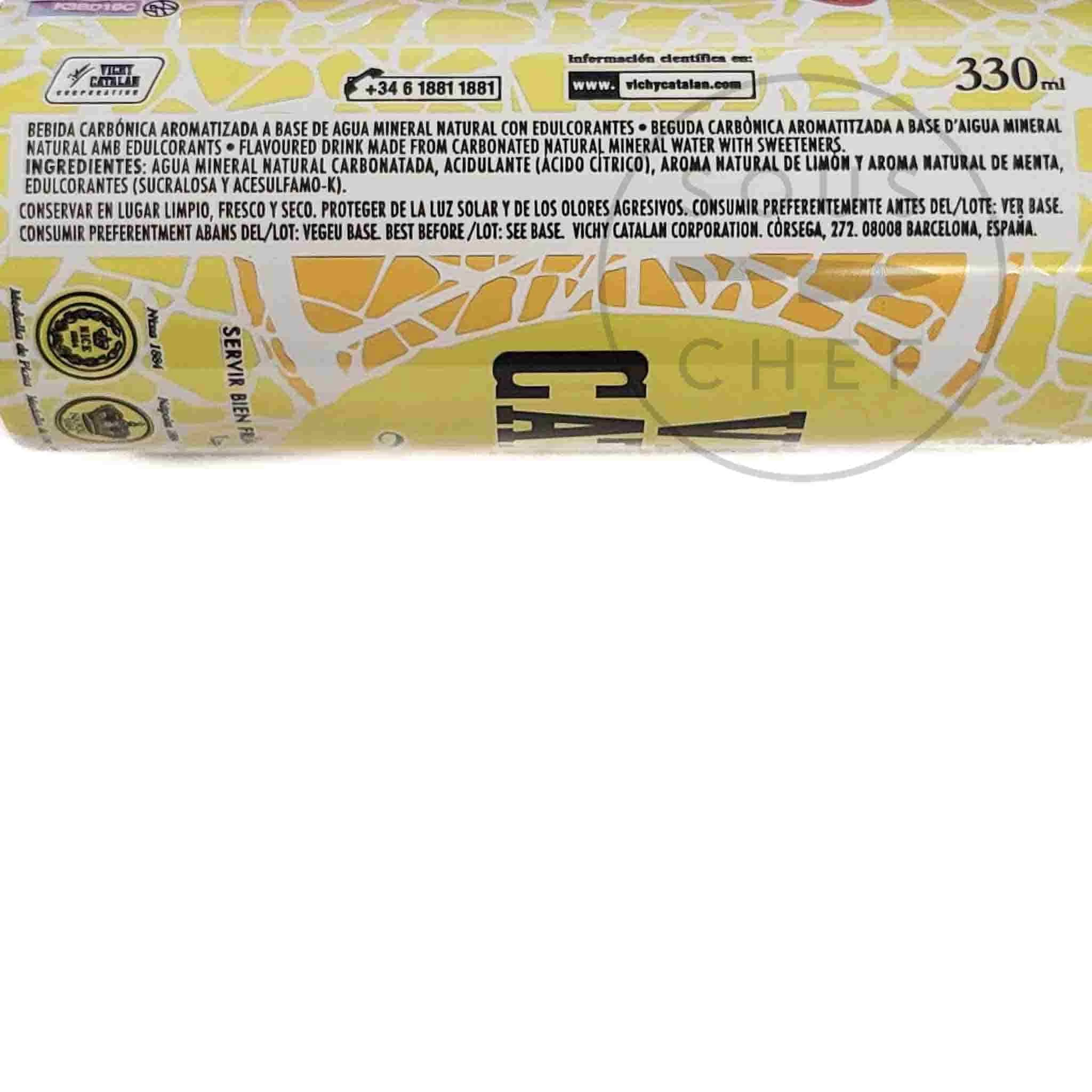 6x Vichy Catalan Sparkling Lemon Mineral Water, 330ml 3 6x Vichy Catalan Sparkling Lemon Mineral Water, 330ml - Image 3