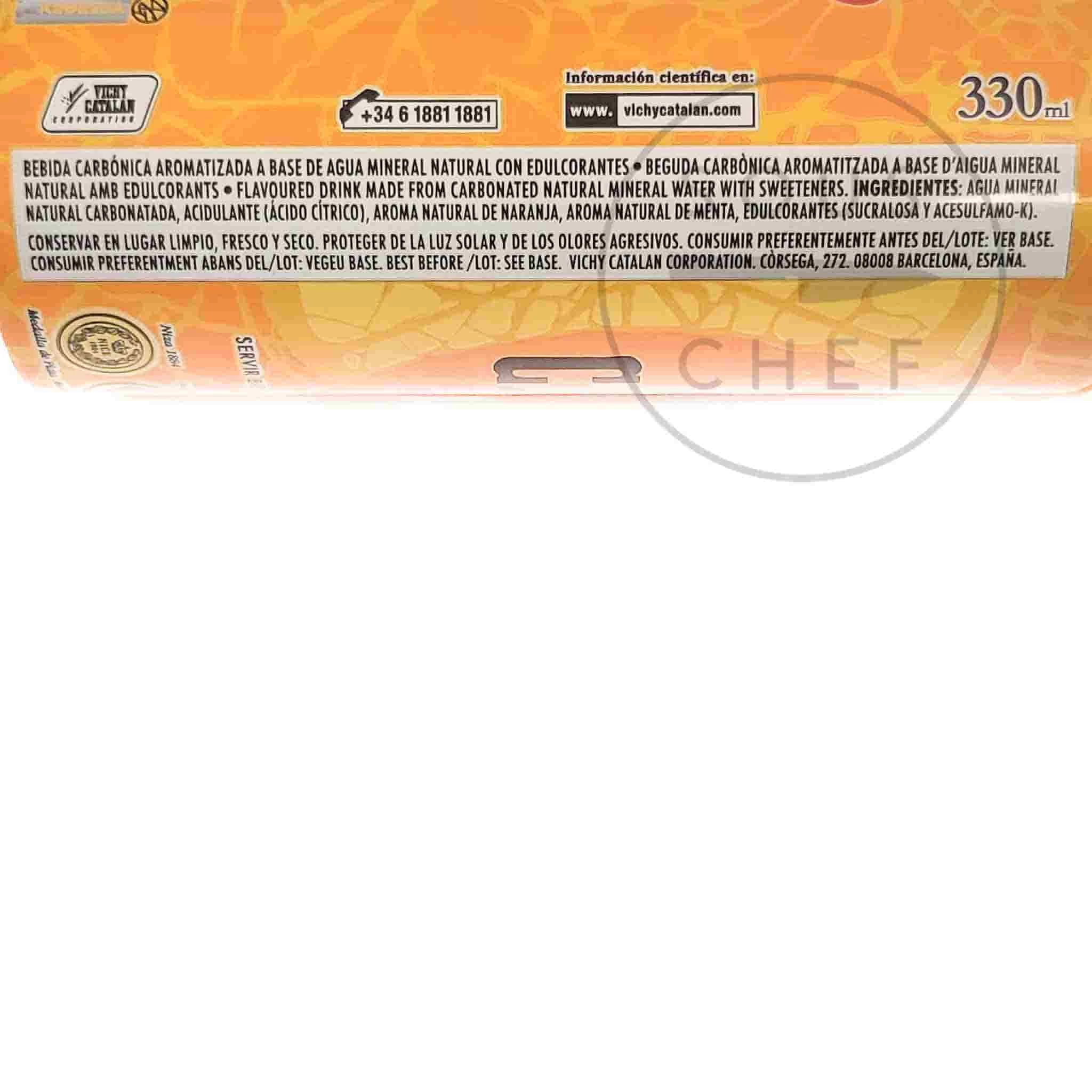 6x Vichy Catalan Sparkling Orange Mineral Water, 330ml 3 6x Vichy Catalan Sparkling Orange Mineral Water, 330ml - Image 3