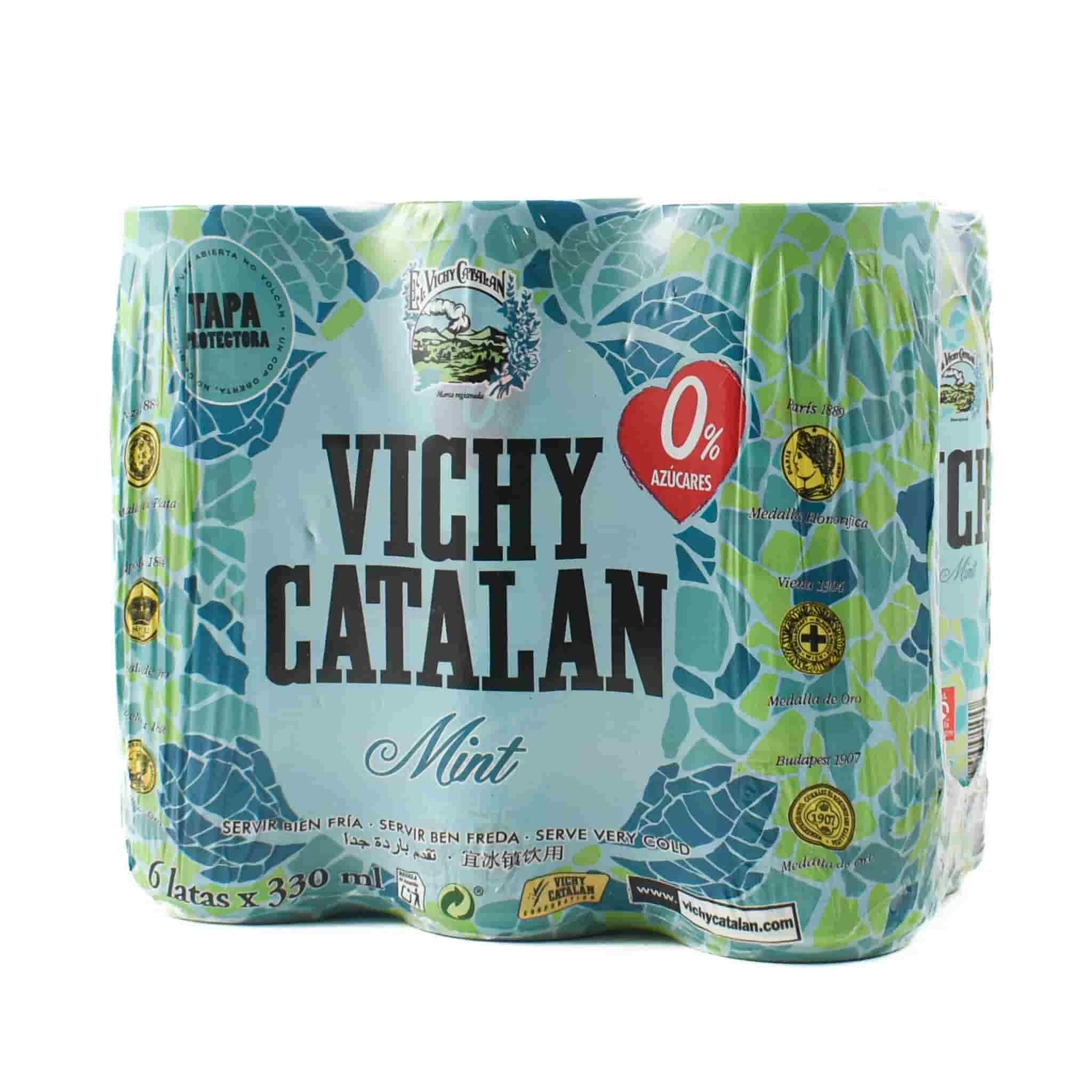 6x Vichy Catalan Sparkling Mint Mineral Water, 330ml 2 6x Vichy Catalan Sparkling Mint Mineral Water, 330ml - Image 2