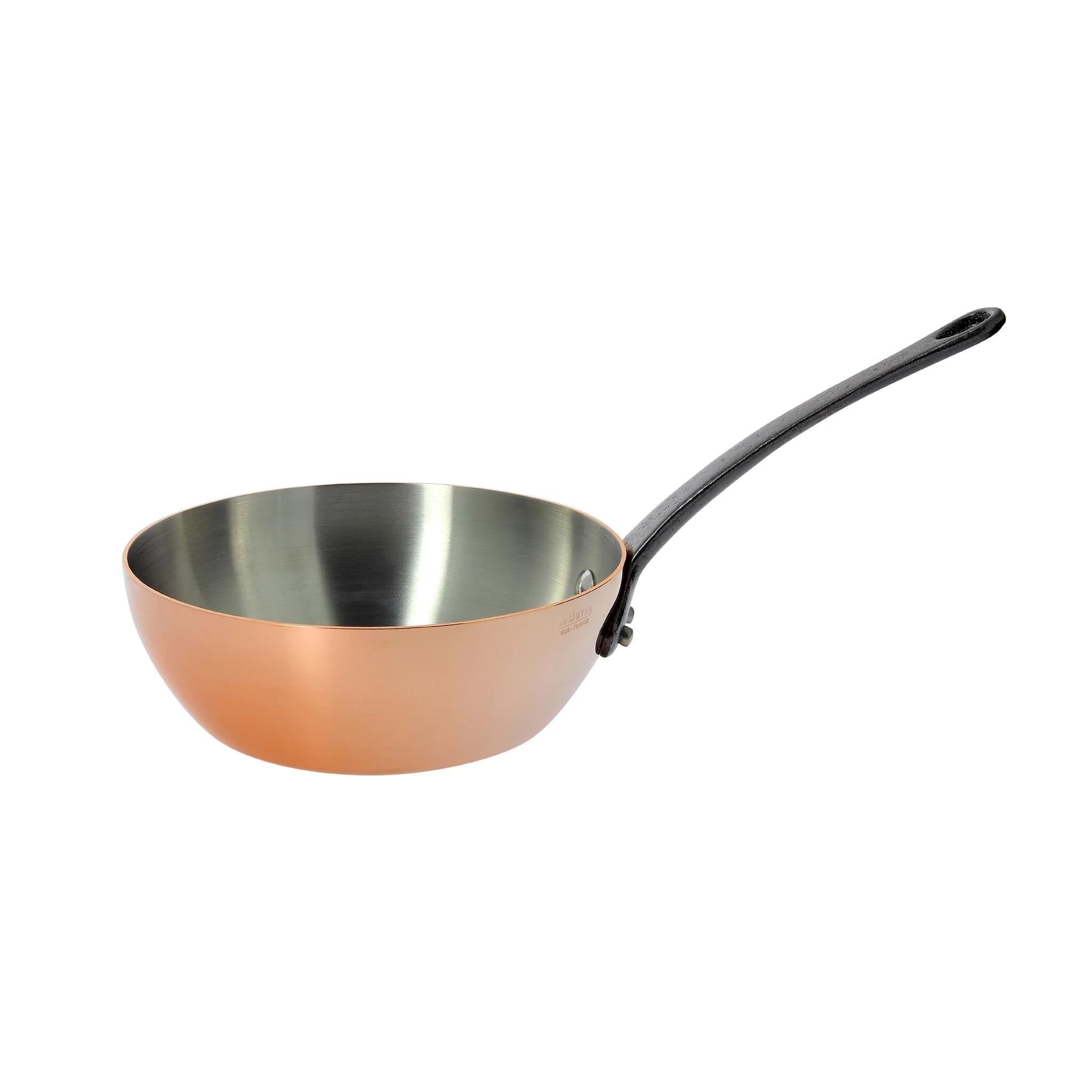 De Buyer Prima Matera Induction-Compatible Copper Saute Pan - Conical 1 De Buyer Prima Matera Induction-Compatible Copper Saute Pan - Conical