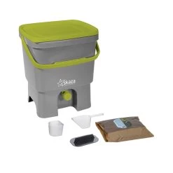 Skaza Bokashi Organko Grey And Light Green Composter Starter Kit