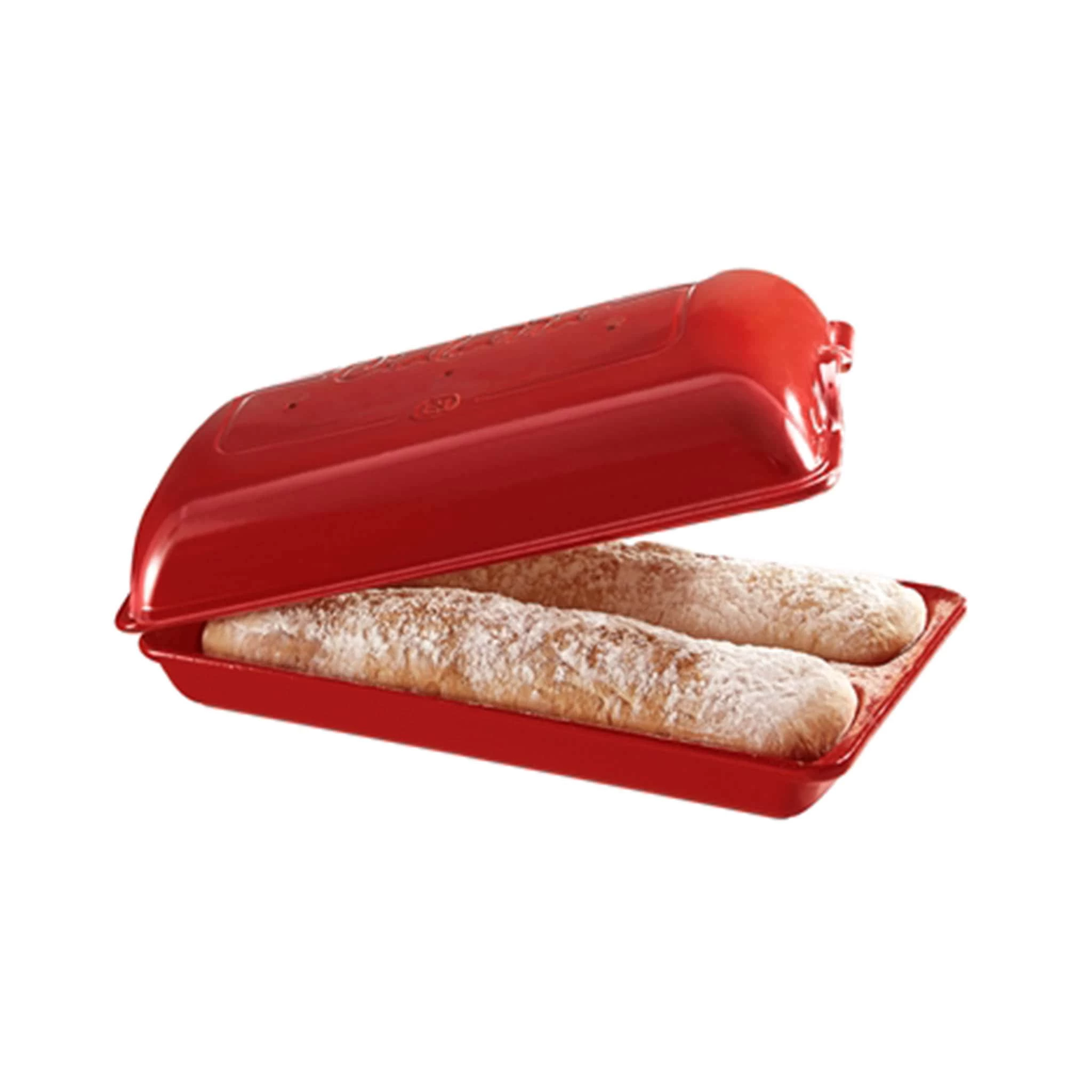 Emile Henry Emile Red Henry Ciabatta Baker, 2 Ciabattas 1 Emile Henry Emile Red Henry Ciabatta Baker, 2 Ciabattas