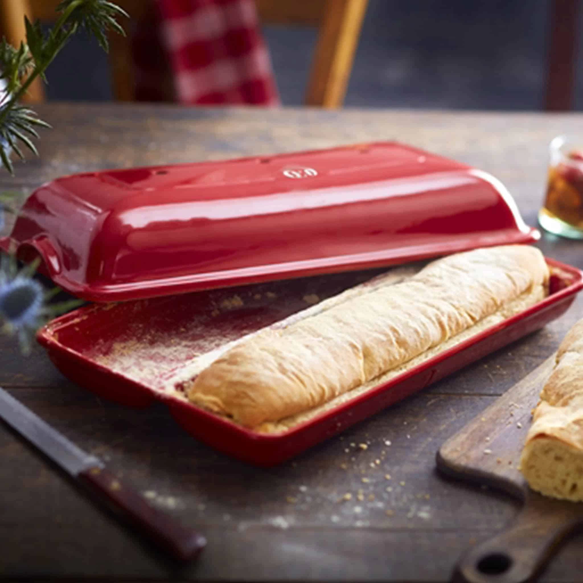 Emile Henry Emile Red Henry Ciabatta Baker, 2 Ciabattas 4 Emile Henry Emile Red Henry Ciabatta Baker, 2 Ciabattas - Image 4