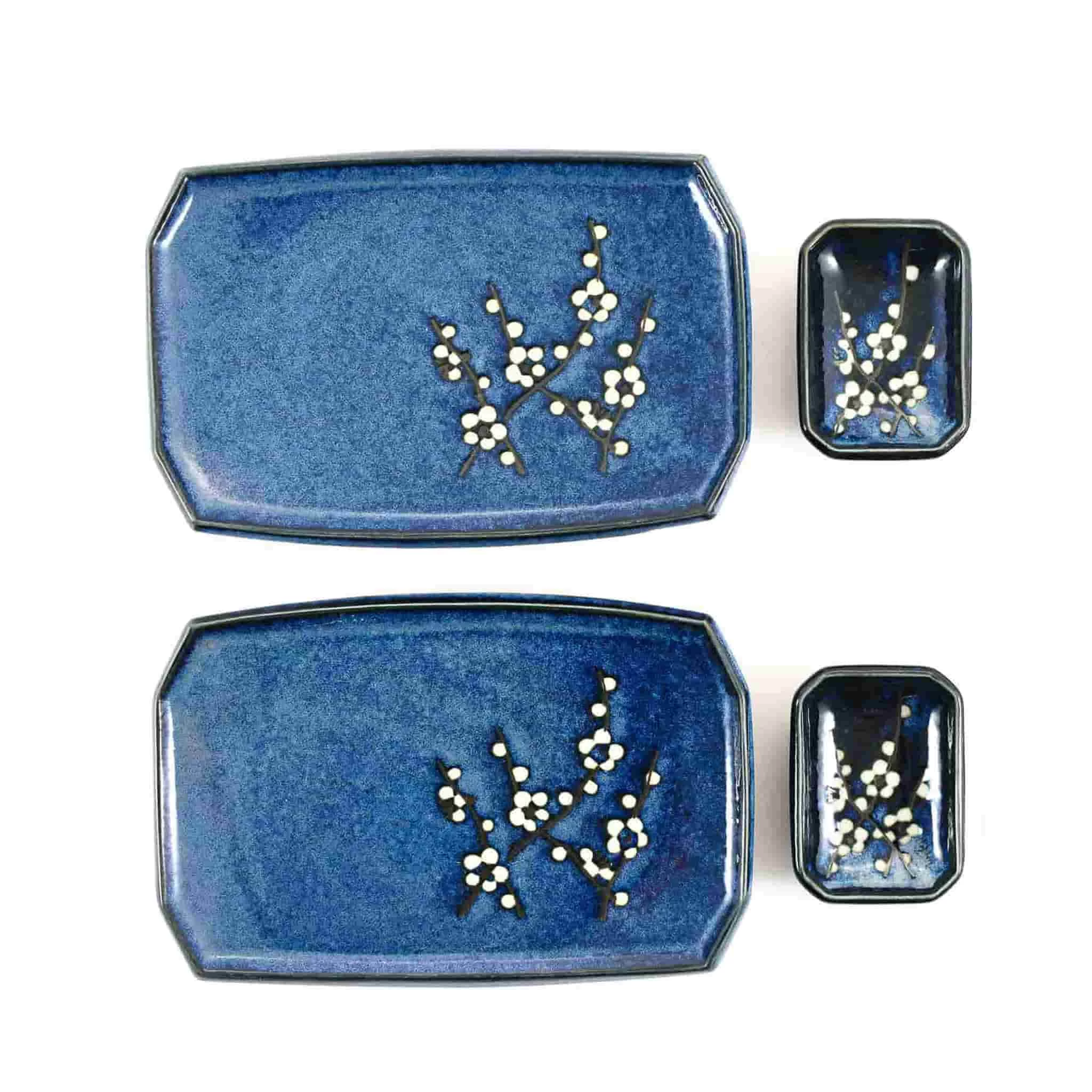 Blue Sakura Sushi Serving Set 1 Blue Sakura Sushi Serving Set