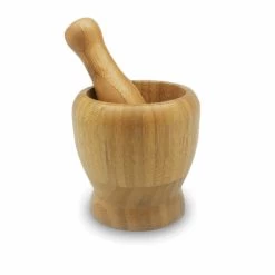 Bamboo Mortar & Pestle, 10cm