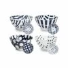Set Of 4 Assorted Blue Japanese Rice Bowls, 19.5cm