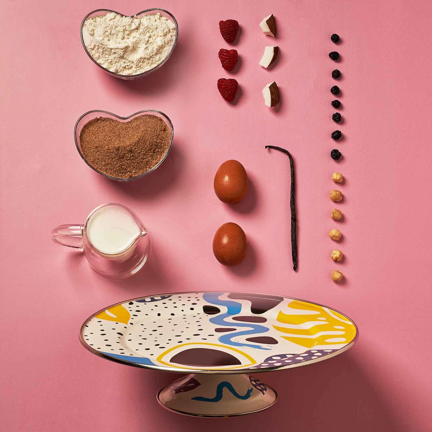 Abstract Enamel Cake Stand, 30cm Dia 2 Abstract Enamel Cake Stand, 30cm Dia - Image 2