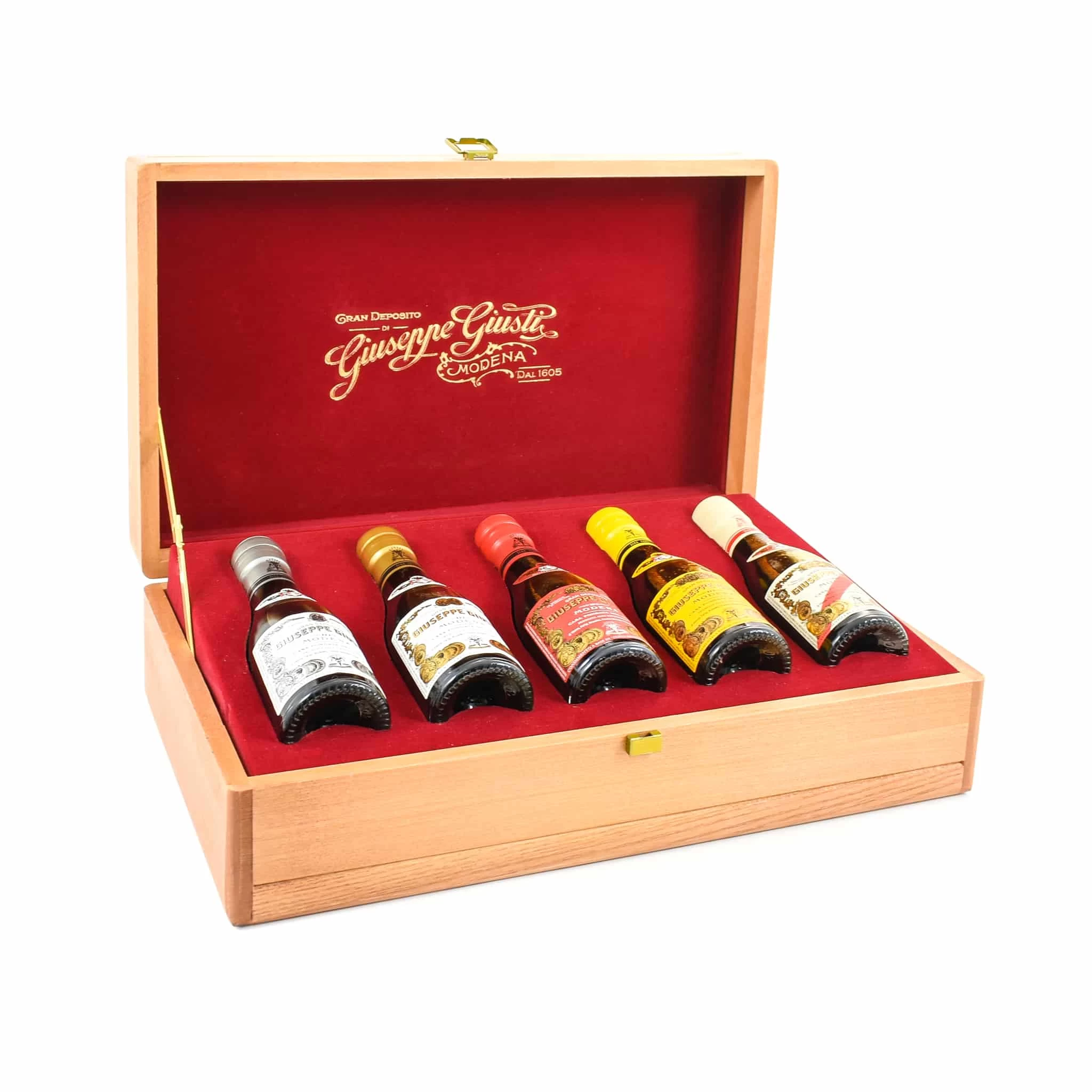 Giuseppe Giusti Balsamic Vinegar Historical Collection In Wooden Casket 1 Giuseppe Giusti Balsamic Vinegar Historical Collection In Wooden Casket