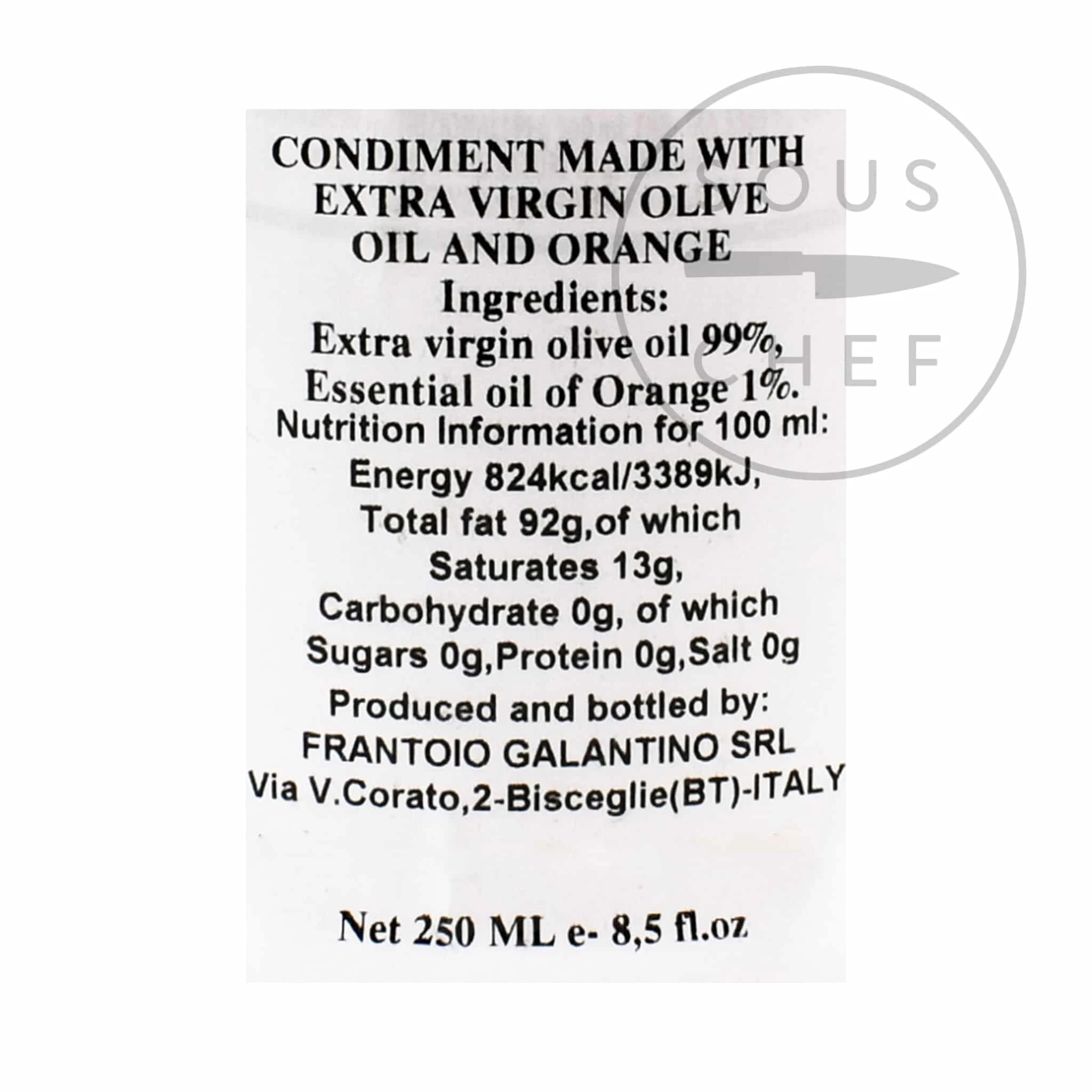 Galantino Puglian Olive Oil With Orange In Terracotta Bottle 250ml 3 Galantino Puglian Olive Oil With Orange In Terracotta Bottle 250ml - Image 3