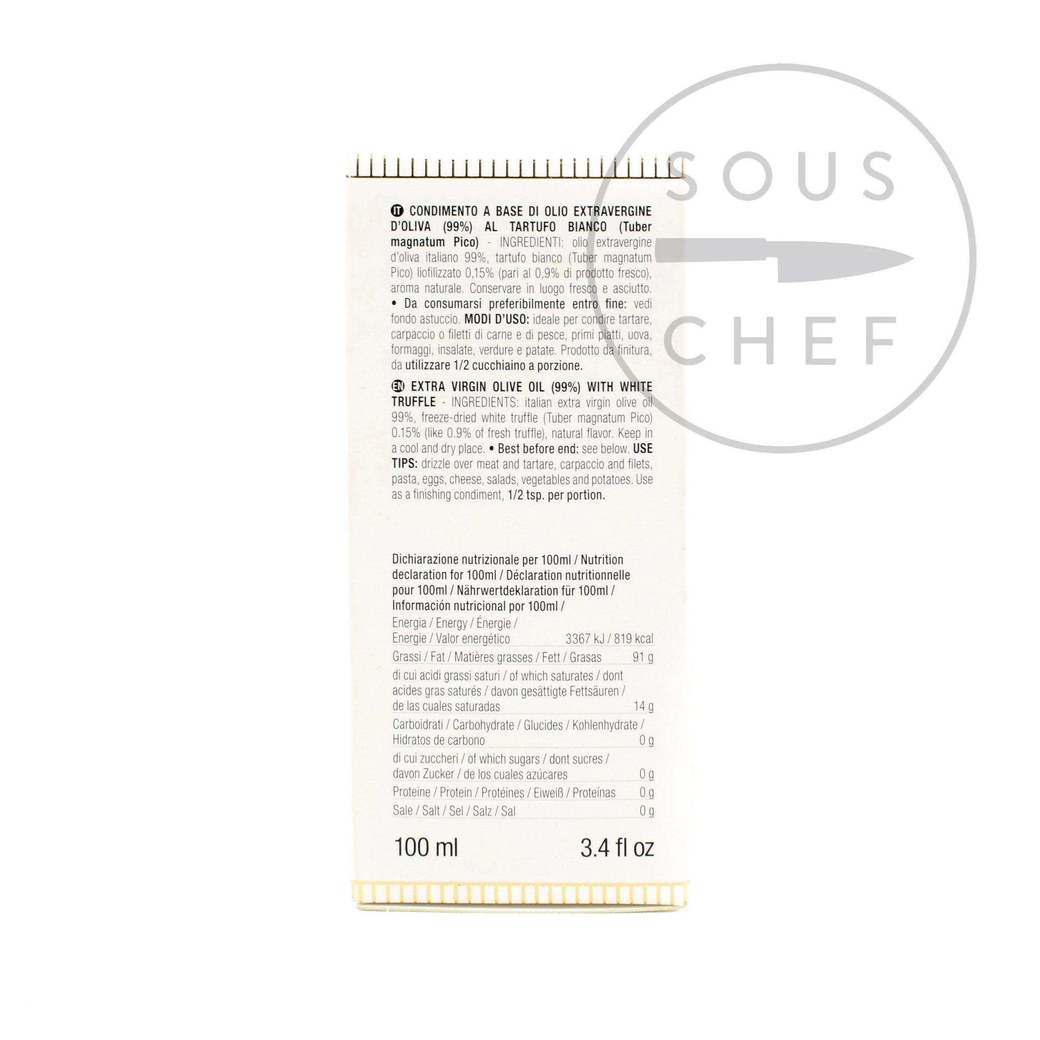 Extra Virgin Olive Oil With White Truffle Slices, 100ml 2 Extra Virgin Olive Oil With White Truffle Slices, 100ml - Image 2