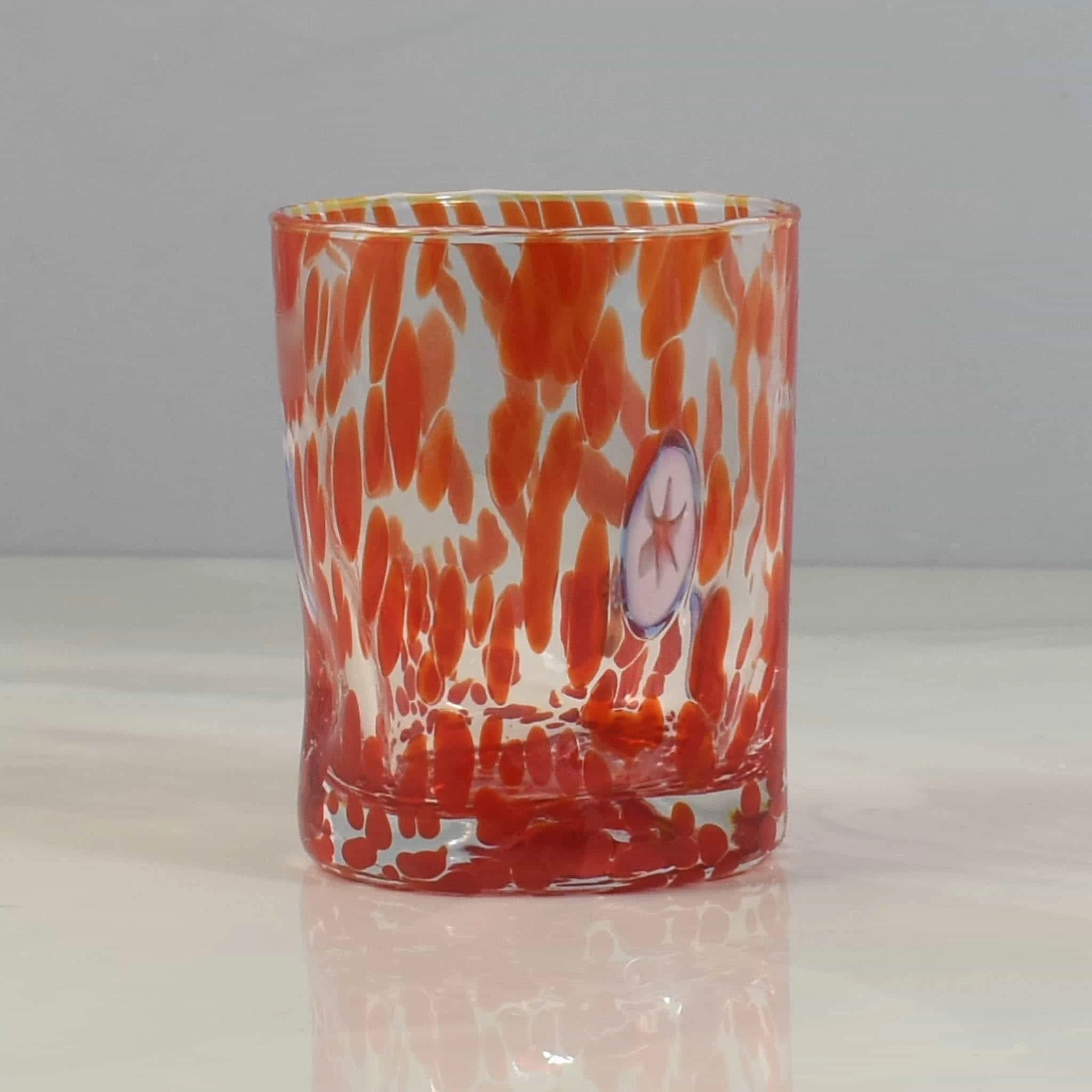 Murano Glass Tumbler, Orange 4 Murano Glass Tumbler, Orange - Image 4