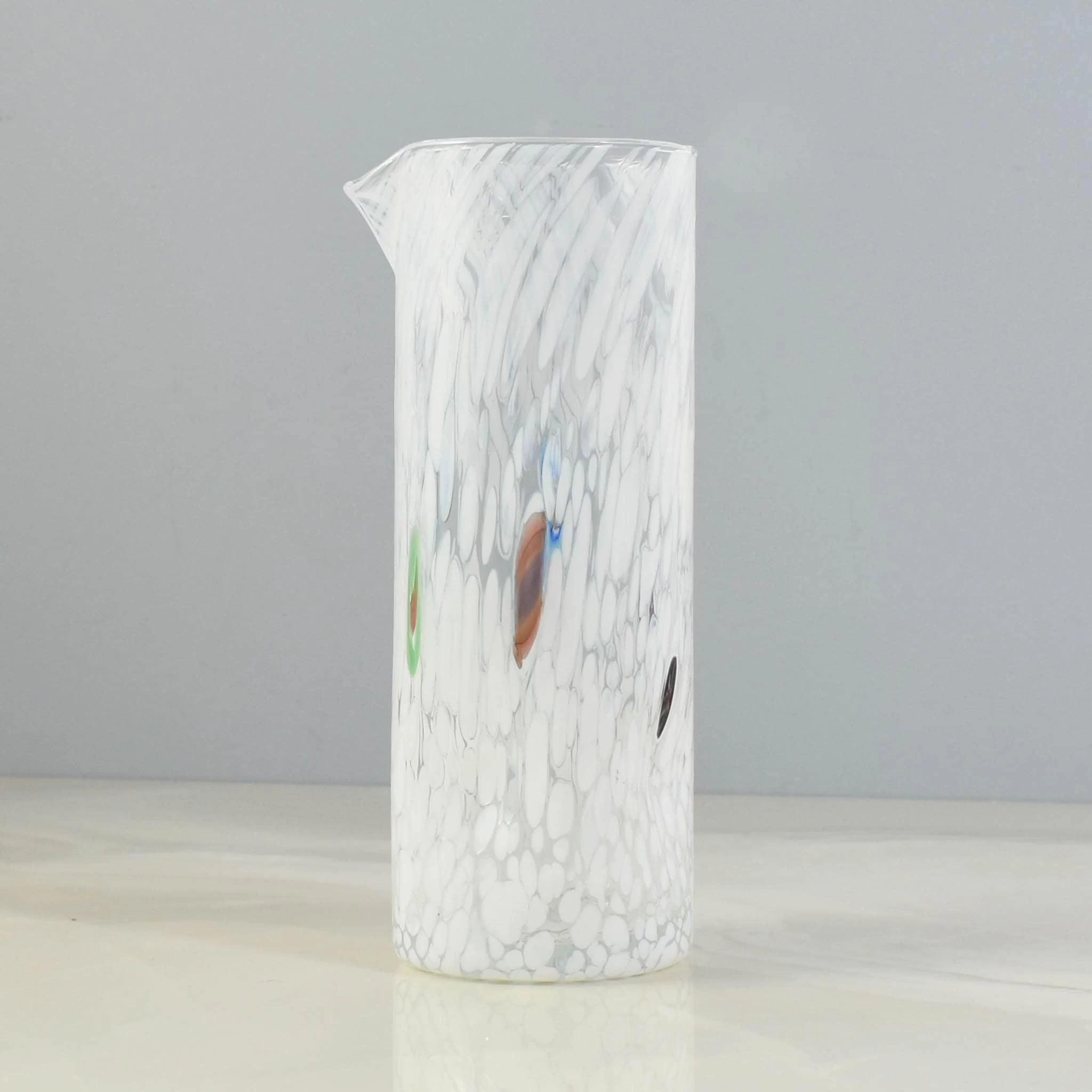 Murano Glass Tall Pitcher, White 2 Murano Glass Tall Pitcher, White - Image 2