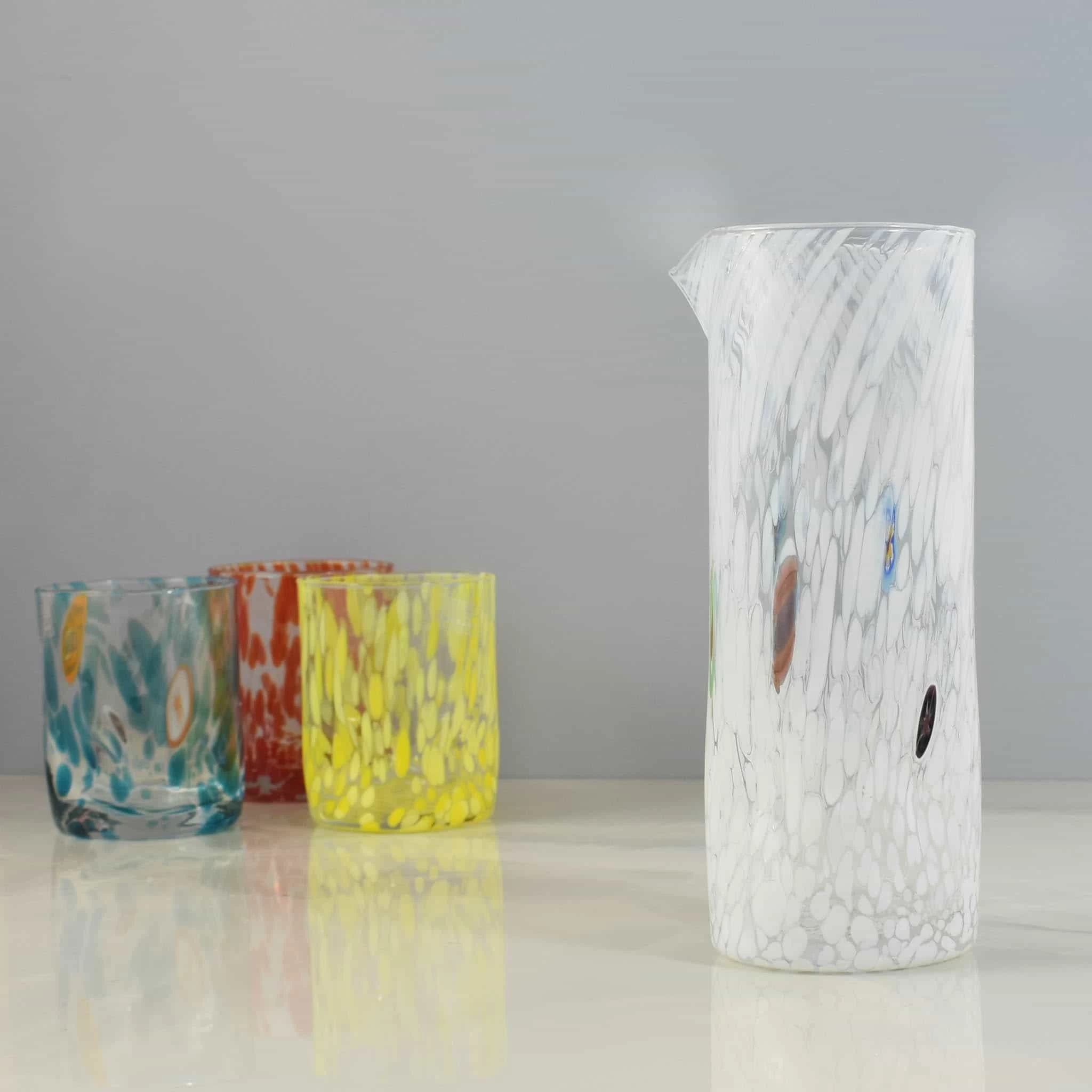 Murano Glass Tall Pitcher, White 5 Murano Glass Tall Pitcher, White - Image 5