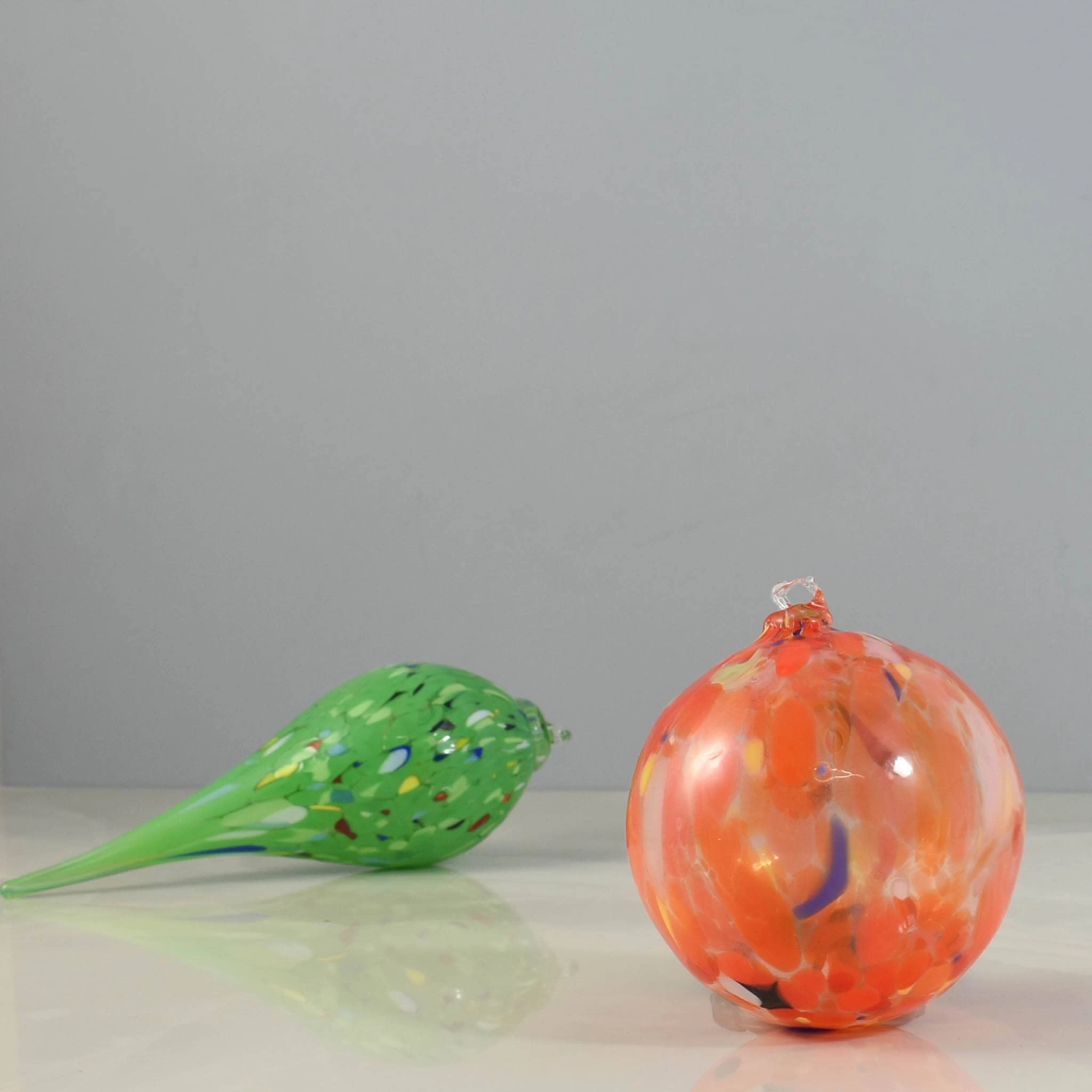 Murano Glass Decorative Sphere Ornament, Orange 3 Murano Glass Decorative Sphere Ornament, Orange - Image 3