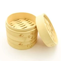 Bamboo Steamer In Gift Box -Sous Chef Kitchenware ID1101A BambooSteamerInGiftBox6 angled