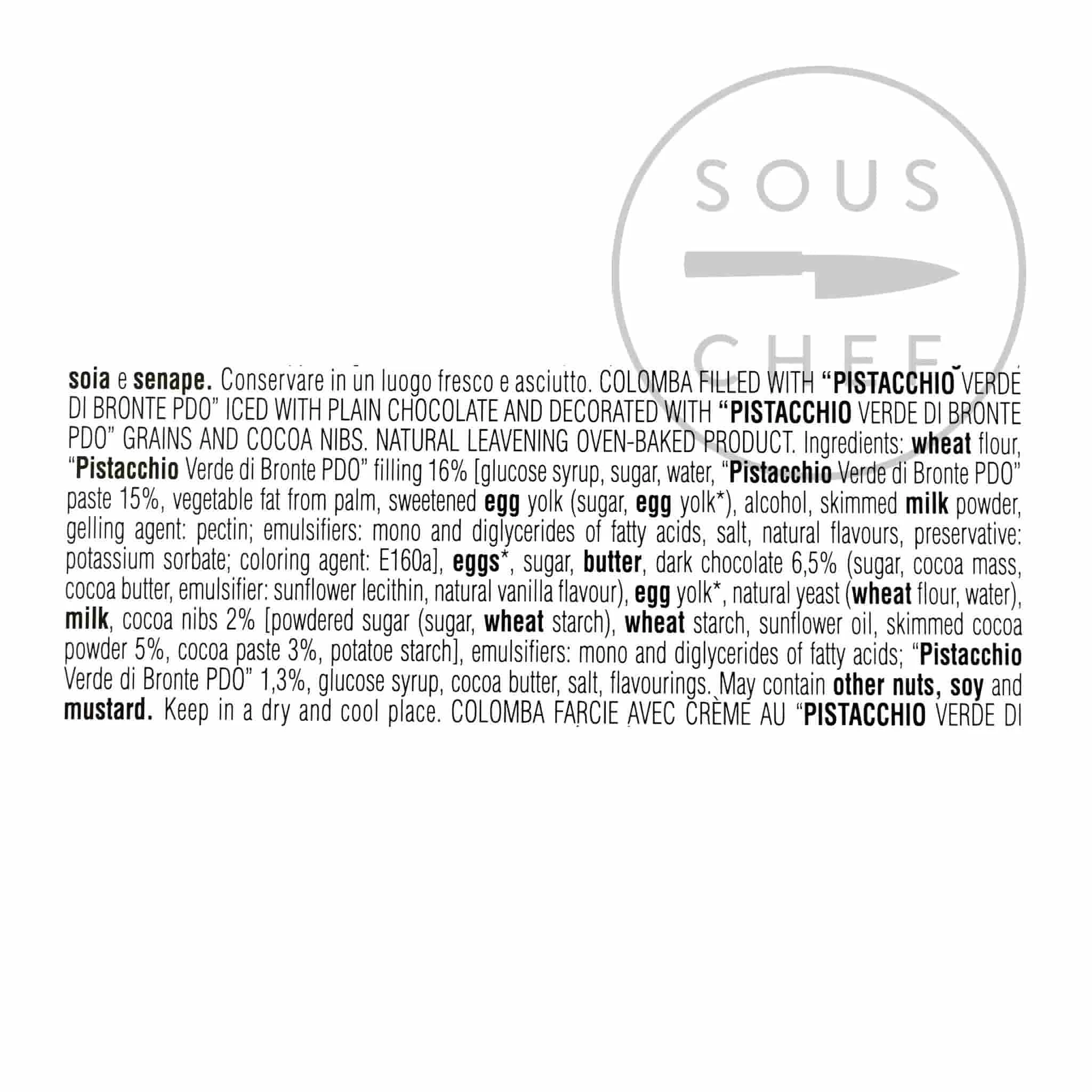 Muzzi Pistachio Filled And Chocolate Topped Colomba 1kg 2 Muzzi Pistachio Filled And Chocolate Topped Colomba 1kg - Image 2