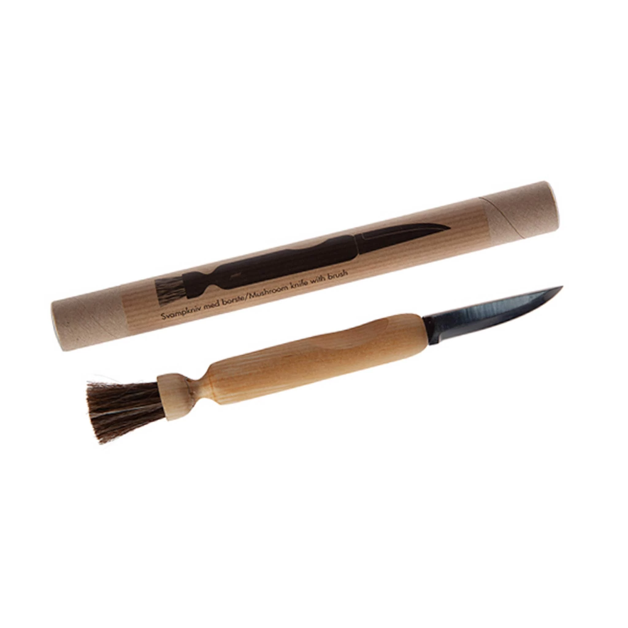 Iris Hantverk Birchwood Mushroom Knife With Brush 1 Iris Hantverk Birchwood Mushroom Knife With Brush