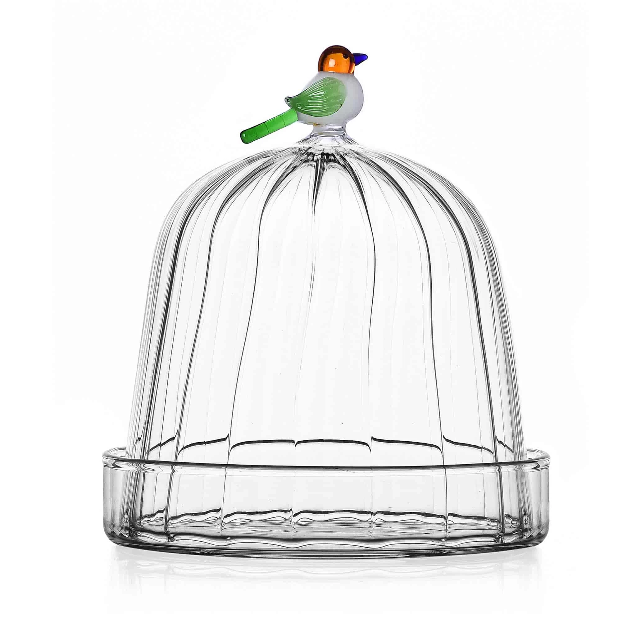 Ichendorf Milano Optic Bird Dish With Dome, 13x14cm 1 Ichendorf Milano Optic Bird Dish With Dome, 13x14cm