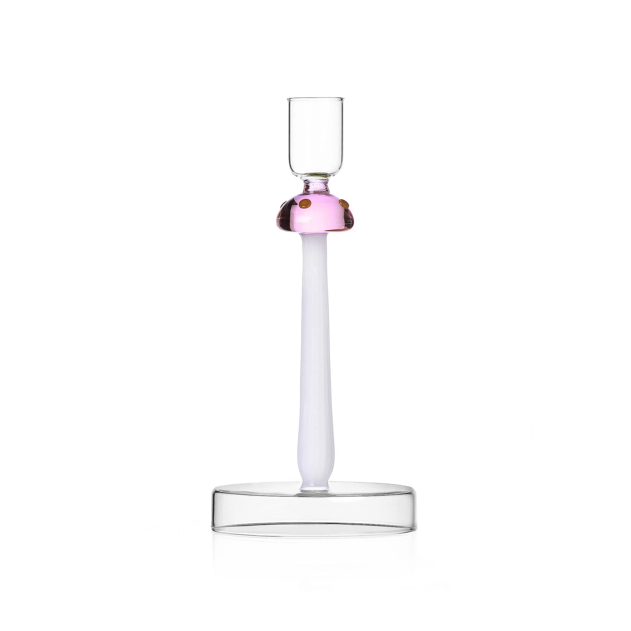 Ichendorf Milano Pink Mushroom Tall Candle Holder 1 Ichendorf Milano Pink Mushroom Tall Candle Holder