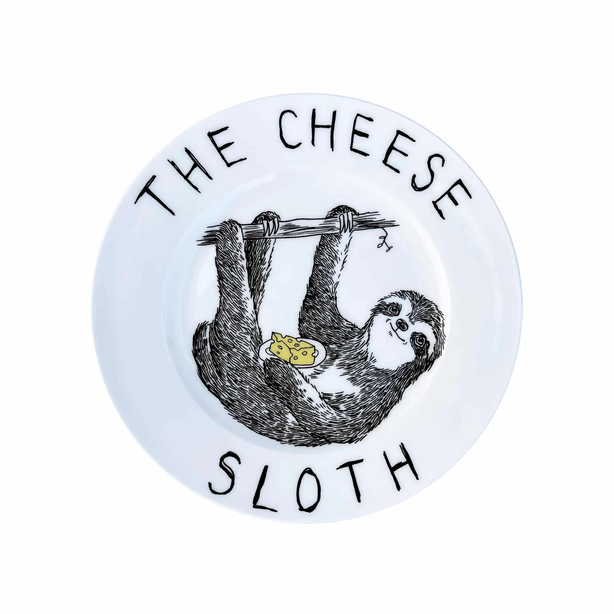 Cheese Sloth Side Plate, 20cm 1 Cheese Sloth Side Plate, 20cm