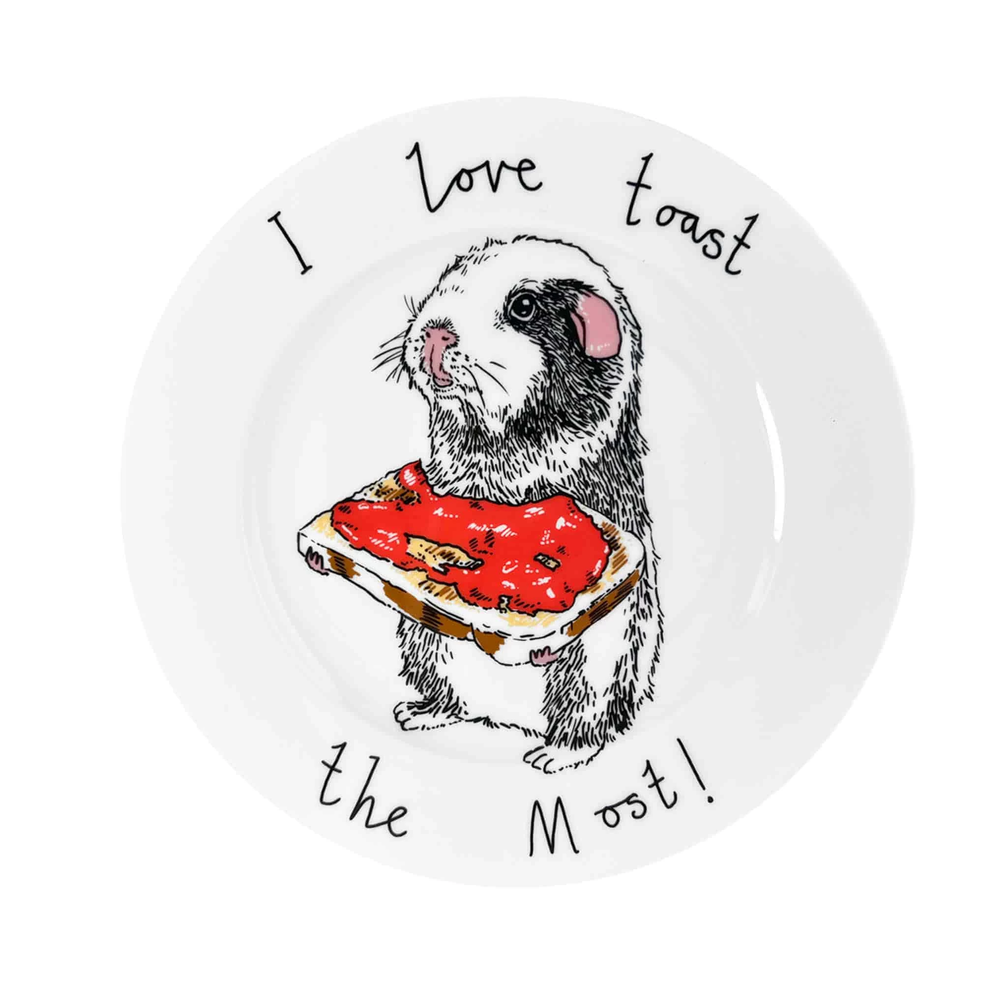 I Love Toast The Most Side Plate, 20cm 1 I Love Toast The Most Side Plate, 20cm