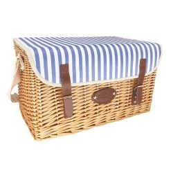 Saint-Malo Blue Striped Picnic Basket With Table, 4 Person 10 Saint-Malo Blue Striped Picnic Basket With Table, 4 Person -Sous Chef Kitchenware JD0014Saint MaloBlueStripedPicnicBasketwithTable 4Person1