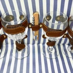 Saint-Malo Blue Striped Picnic Basket With Table, 4 Person 15 Saint-Malo Blue Striped Picnic Basket With Table, 4 Person -Sous Chef Kitchenware JD0014Saint MaloBlueStripedPicnicBasketwithTable 4Person4