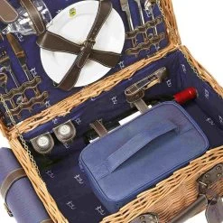 Champs-Elysees Navy Picnic Hamper -Sous Chef Kitchenware JD0015AChamps ElyseesNavyPicnicHamper 2Person2