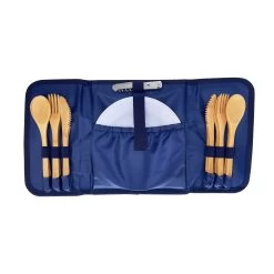 Sac De Plage Riviera Blue Stripe Picnic Tote, 4 Person 7 Sac De Plage Riviera Blue Stripe Picnic Tote, 4 Person -Sous Chef Kitchenware JD0017SacdePlageRivieraBlueStripePicnicTote 4Person2