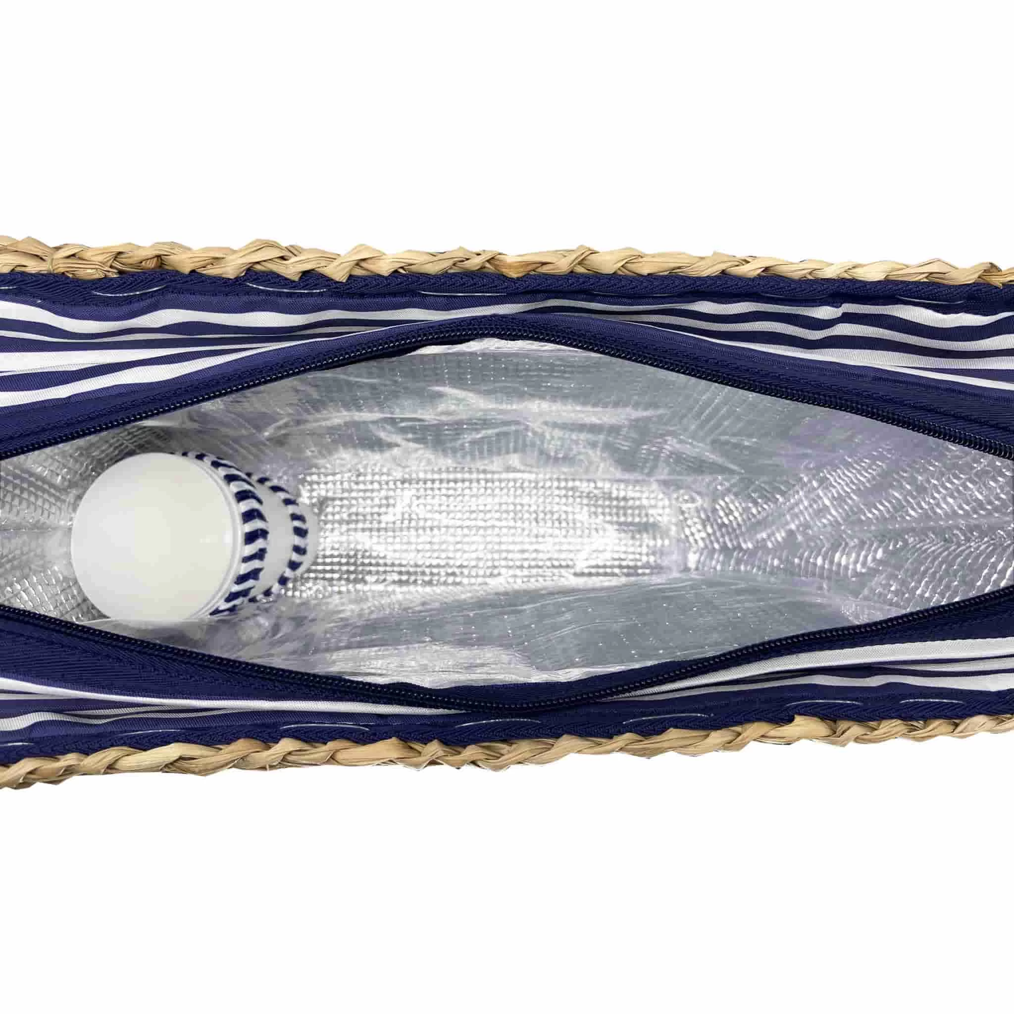 Sac De Plage Riviera Blue Stripe Picnic Tote, 4 Person 2 Sac De Plage Riviera Blue Stripe Picnic Tote, 4 Person - Image 2