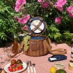 Tuileries Navy Picnic Basket, 2 Person -Sous Chef Kitchenware JD0018TuileriesNavyPicnicBasket 2PersonLife